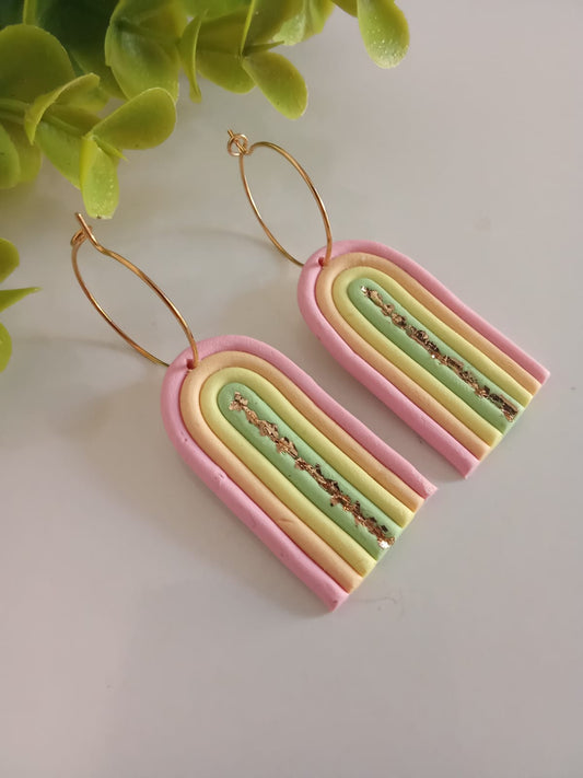 Handmade polymer clay floral earring