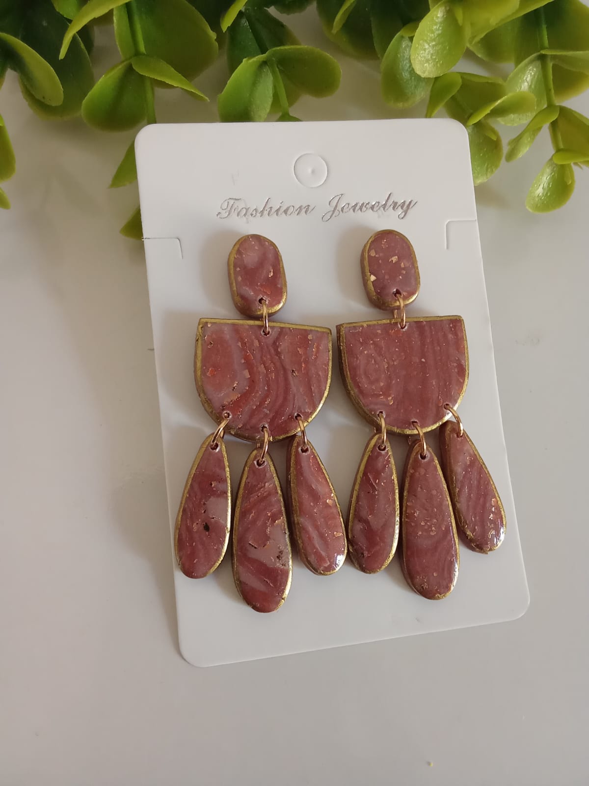 Handmade Polymer Clay Dangle Statement Earring