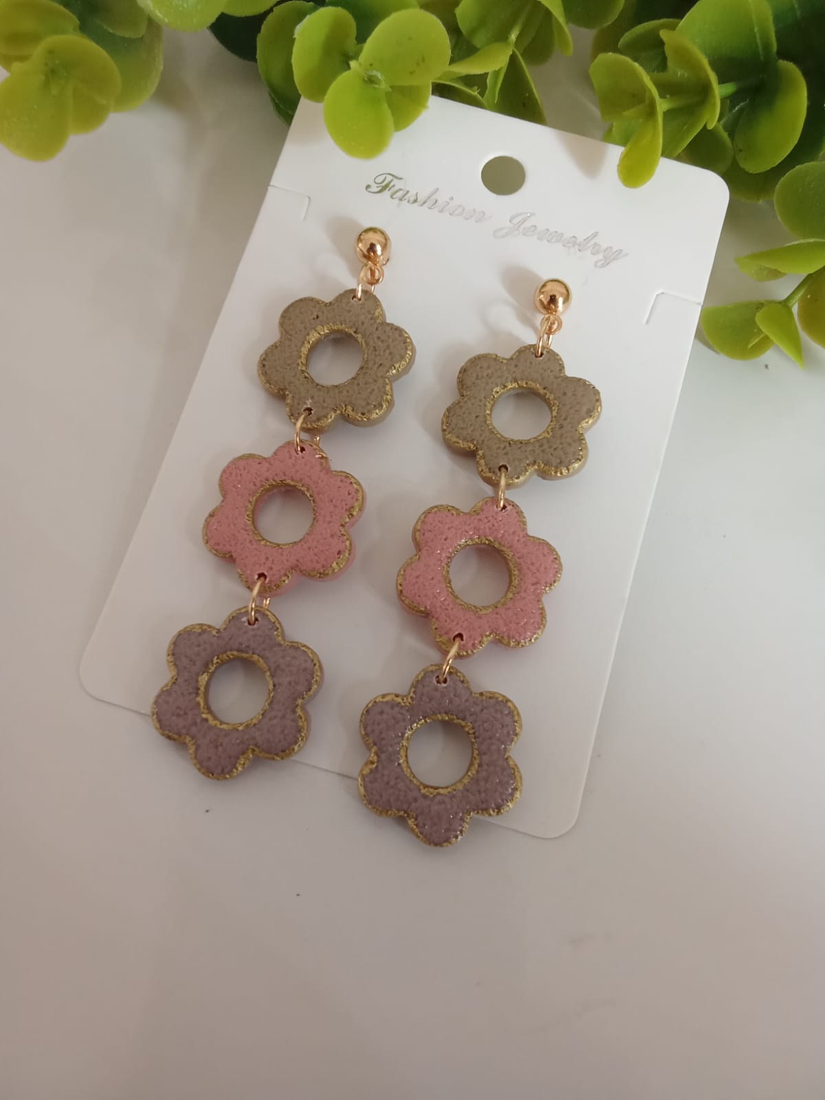 Handmade Polymer Clay Dangle Earring Floral Statement Cute Earring for Gift