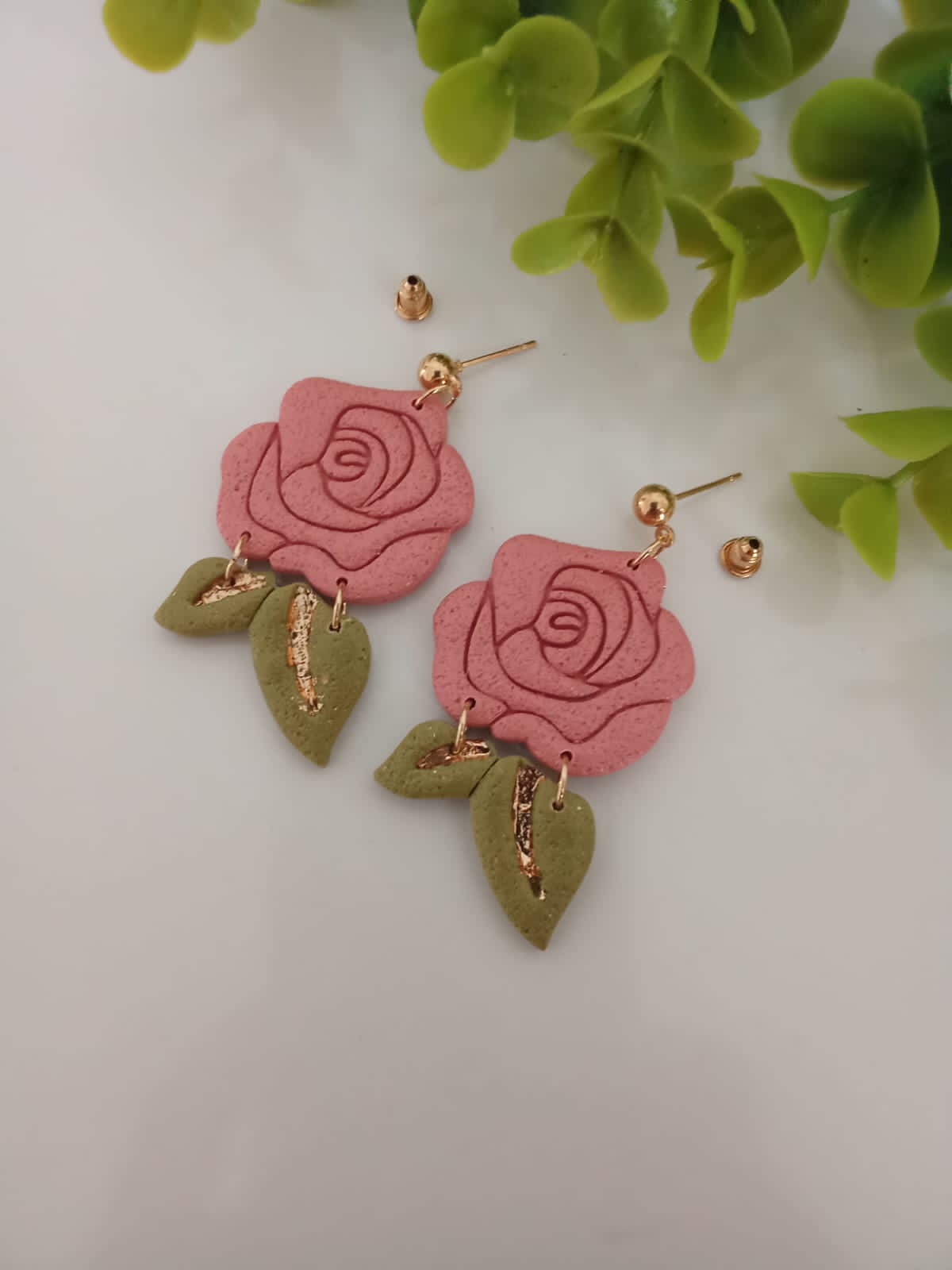 Handmade Polymer Clay Dangle Earring for Women Floral Statement Gift Jewelry
