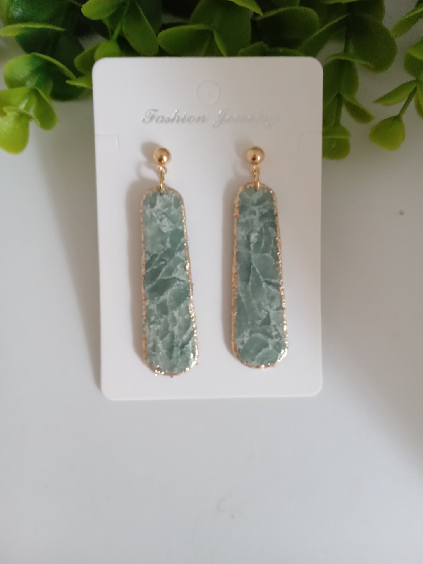 Elegant Aqua Stone Dangle Earrings - Handmade Statement Jewelry