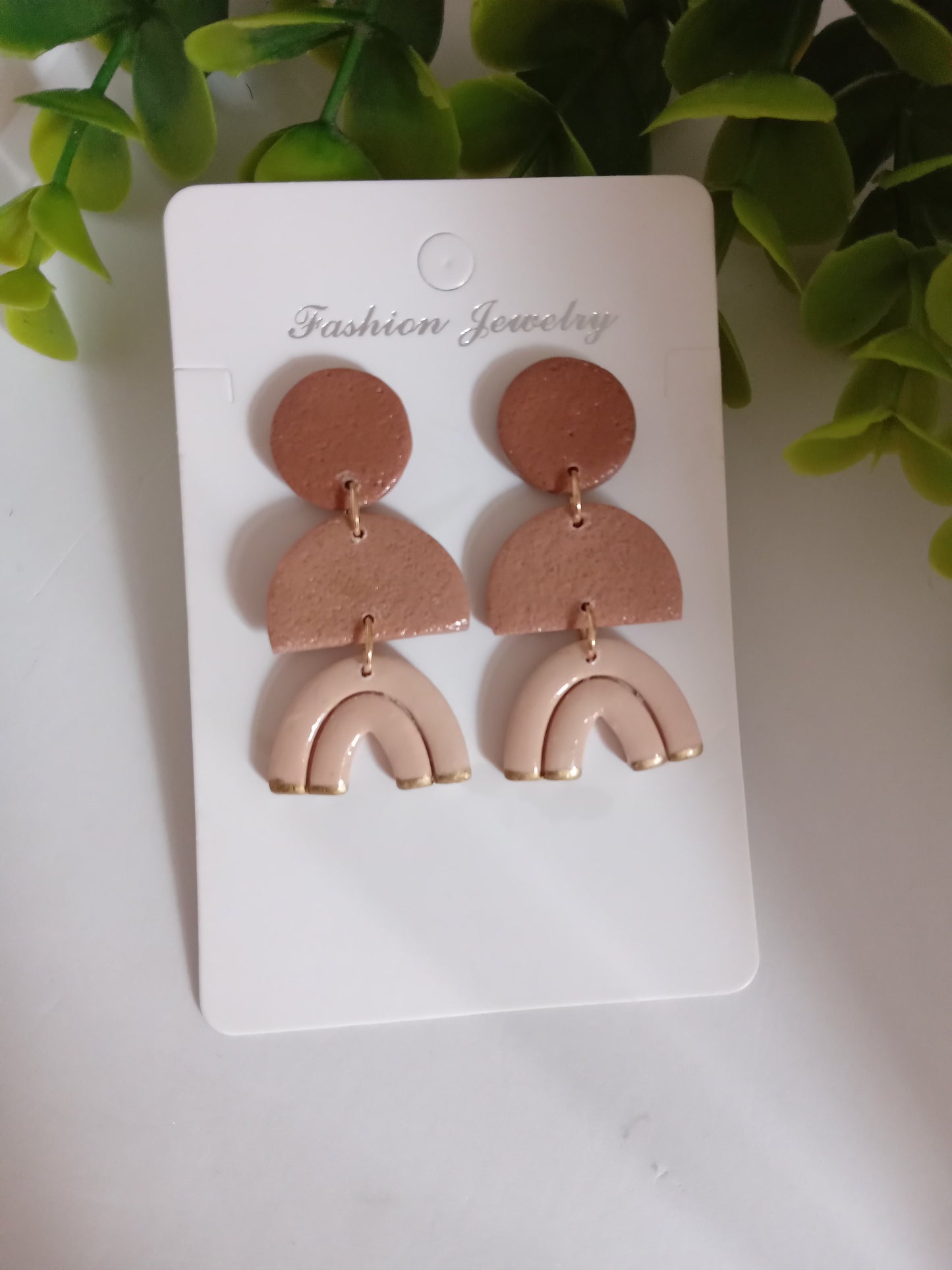 Handmade Clay Rainbow Arch Earrings – Lightweight Boho Statement Jewelry