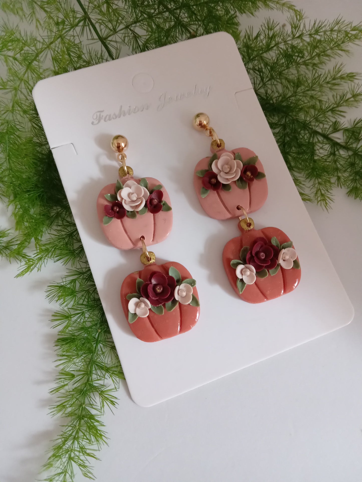 Pumpkin Polymer Clay Earrings - Cute Fall Dangles for Autumn and Halloween