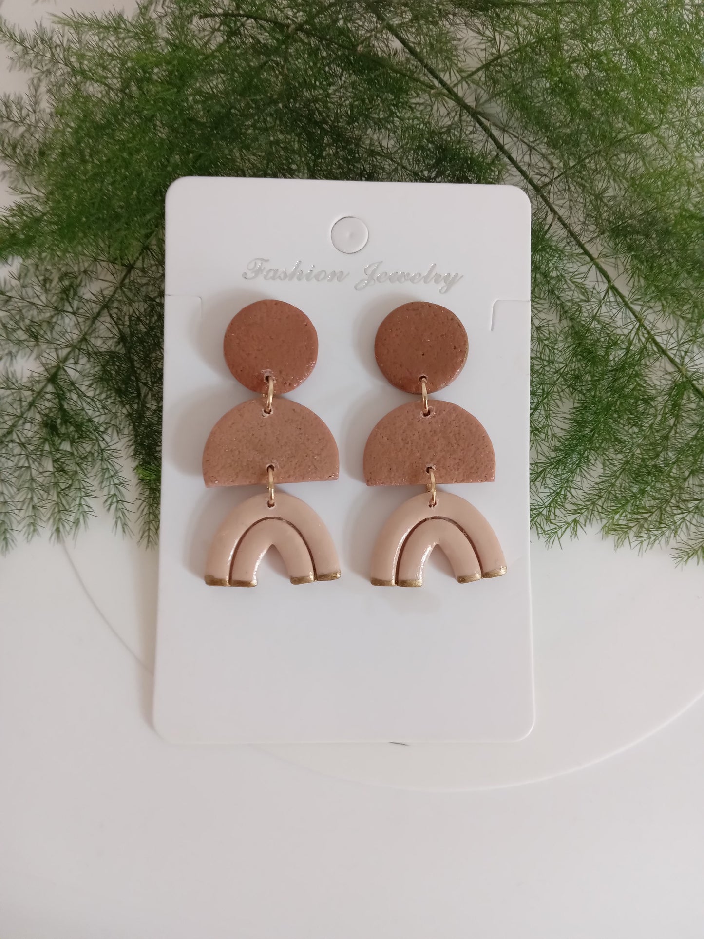 Handmade Clay Rainbow Arch Earrings – Lightweight Boho Statement Jewelry
