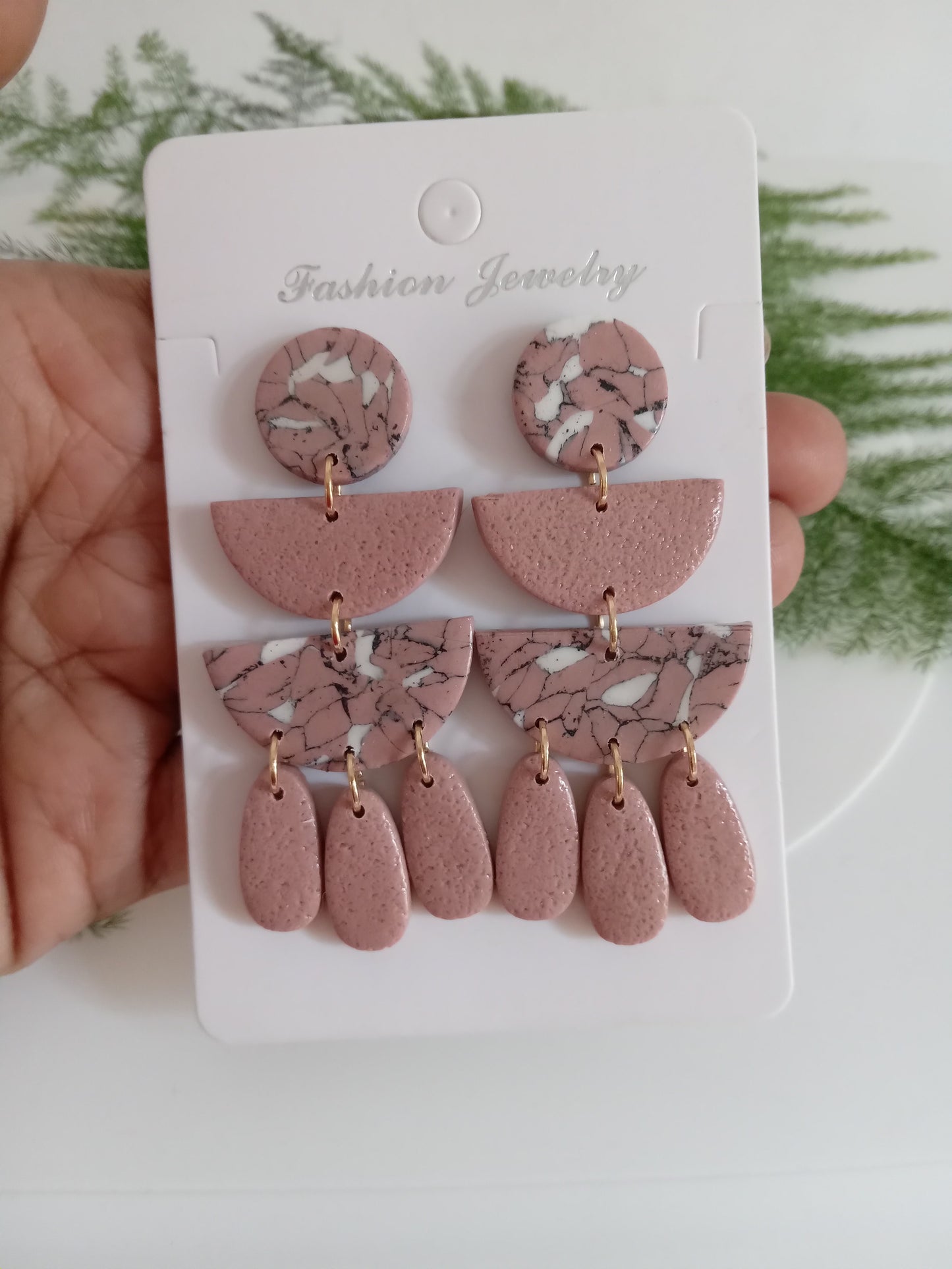 Romantic Floral Polymer Clay Earrings- Handmade Dangle/Lightweight Statement Jewelry for Women