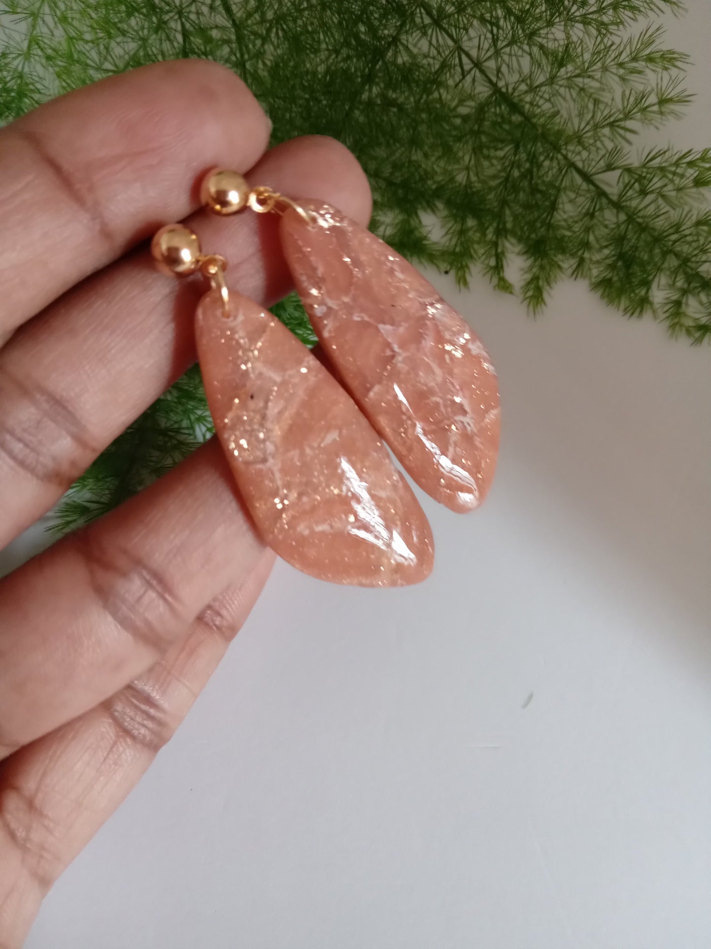 Faux Agate Translucent Polymer Clay Earrings - Inspired Dangles