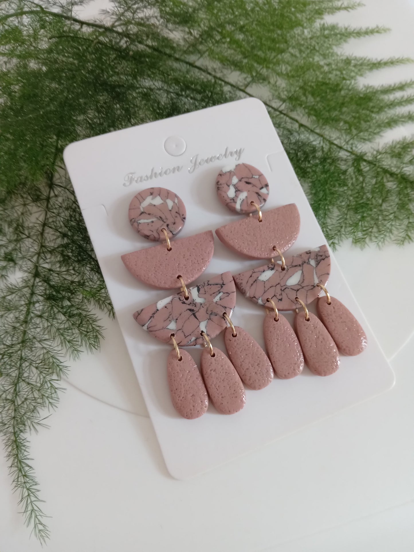 Romantic Floral Polymer Clay Earrings- Handmade Dangle/Lightweight Statement Jewelry for Women