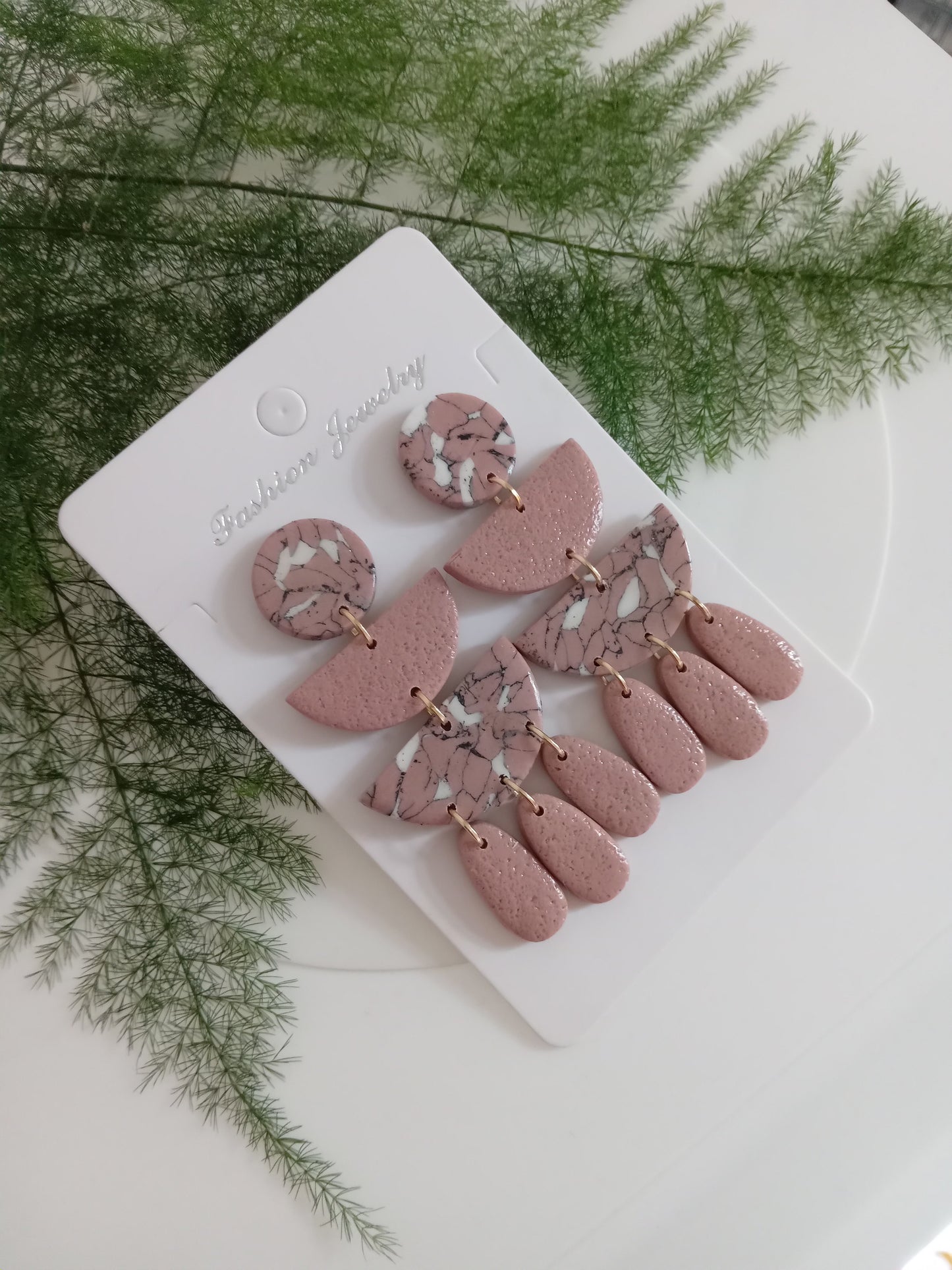 Romantic Floral Polymer Clay Earrings- Handmade Dangle/Lightweight Statement Jewelry for Women
