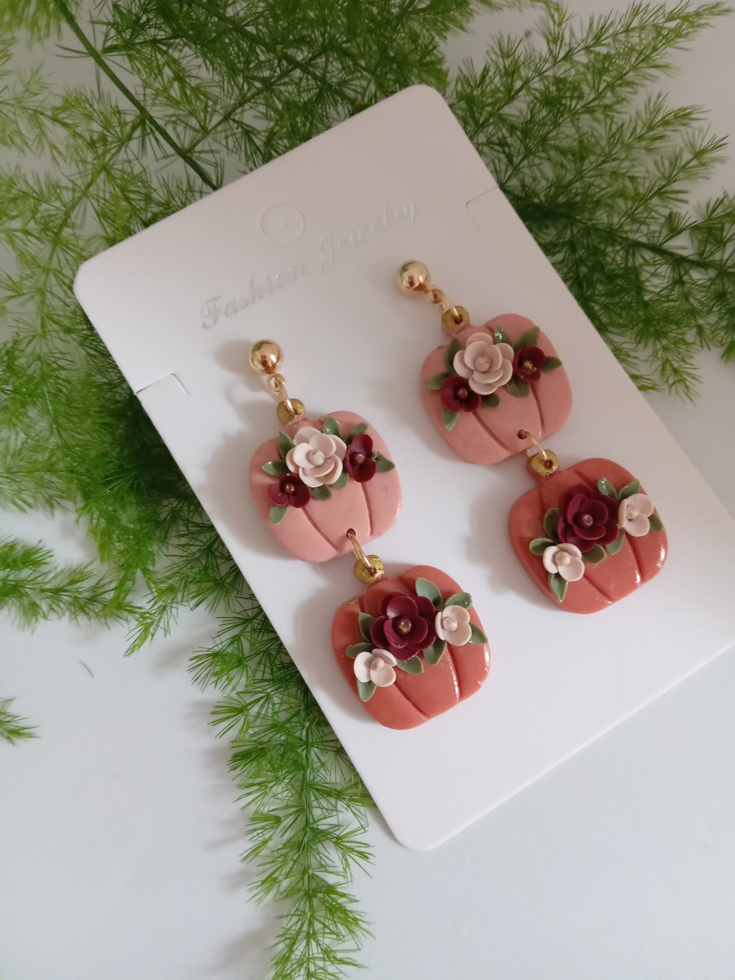 Pumpkin Polymer Clay Earrings - Cute Fall Dangles for Autumn and Halloween