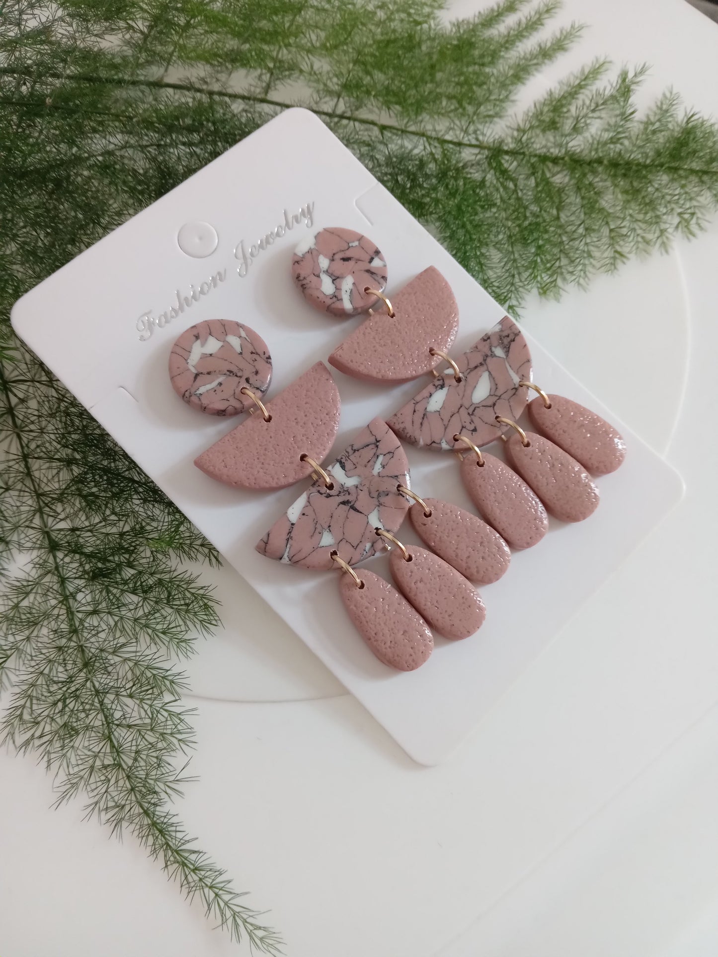 Romantic Floral Polymer Clay Earrings- Handmade Dangle/Lightweight Statement Jewelry for Women