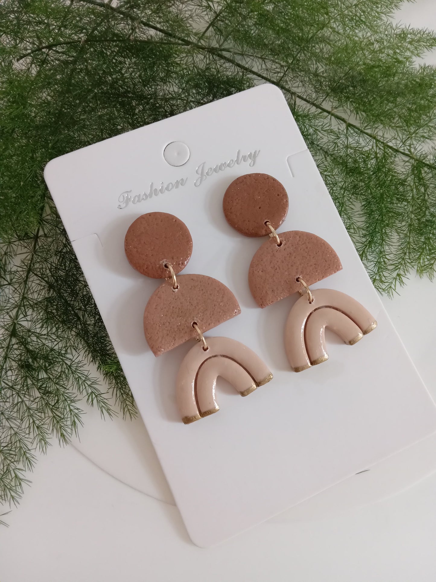 Handmade Clay Rainbow Arch Earrings – Lightweight Boho Statement Jewelry