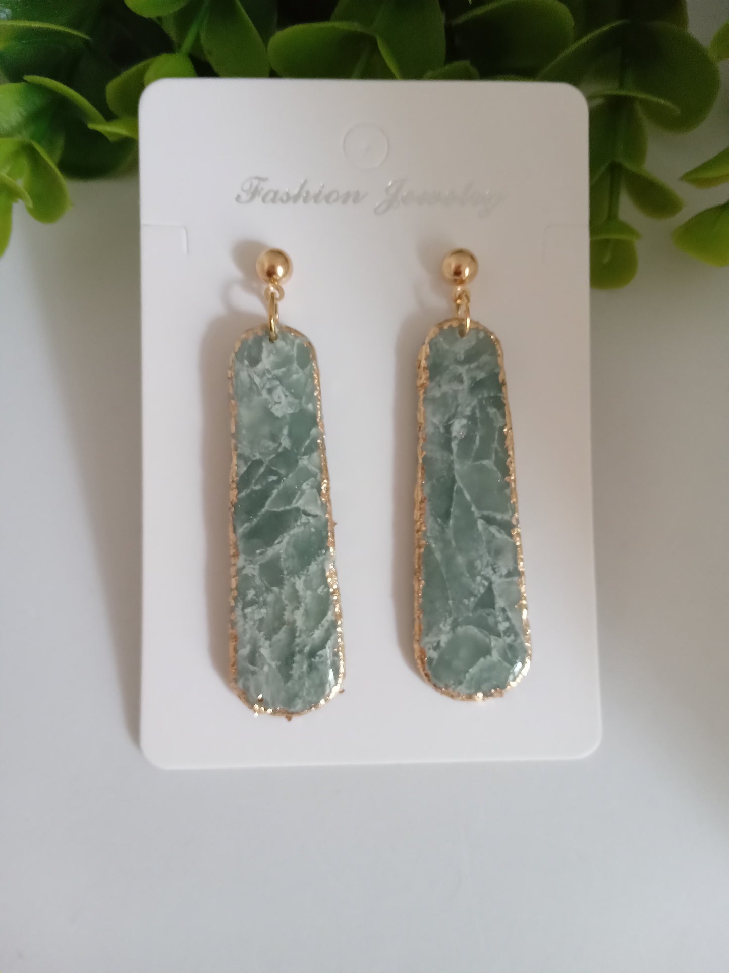 Elegant Aqua Stone Dangle Earrings - Handmade Statement Jewelry