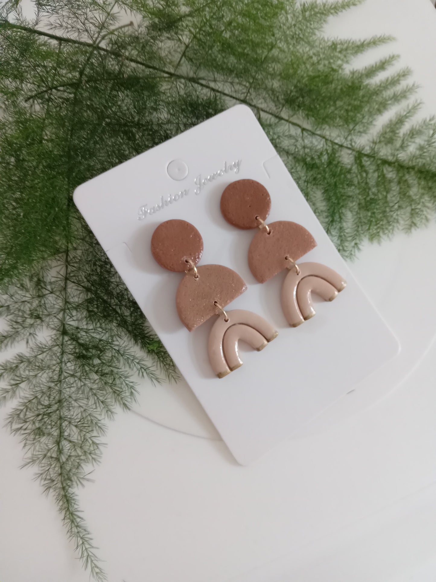 Handmade Clay Rainbow Arch Earrings – Lightweight Boho Statement Jewelry