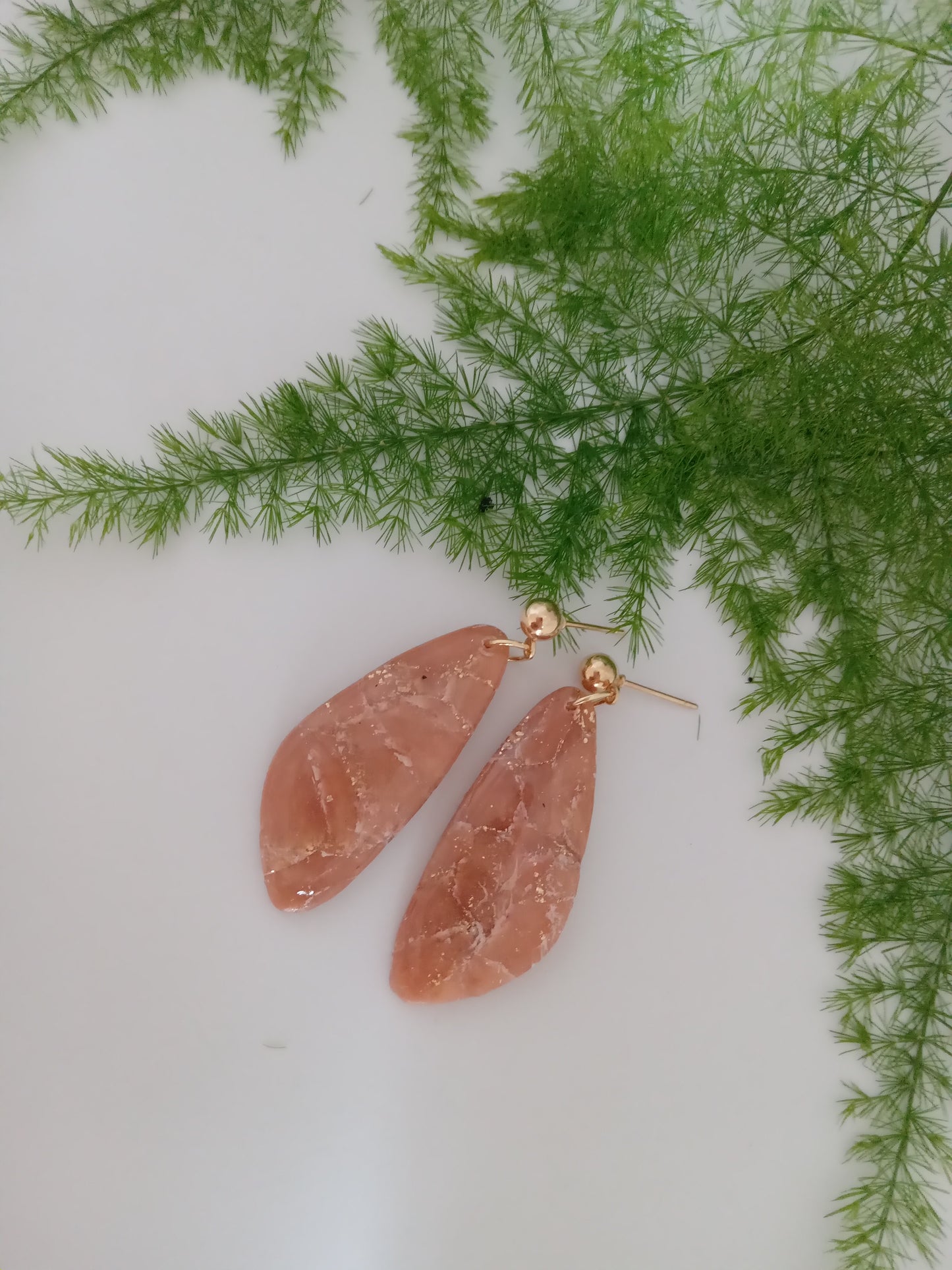 Faux Agate Translucent Polymer Clay Earrings - Inspired Dangles