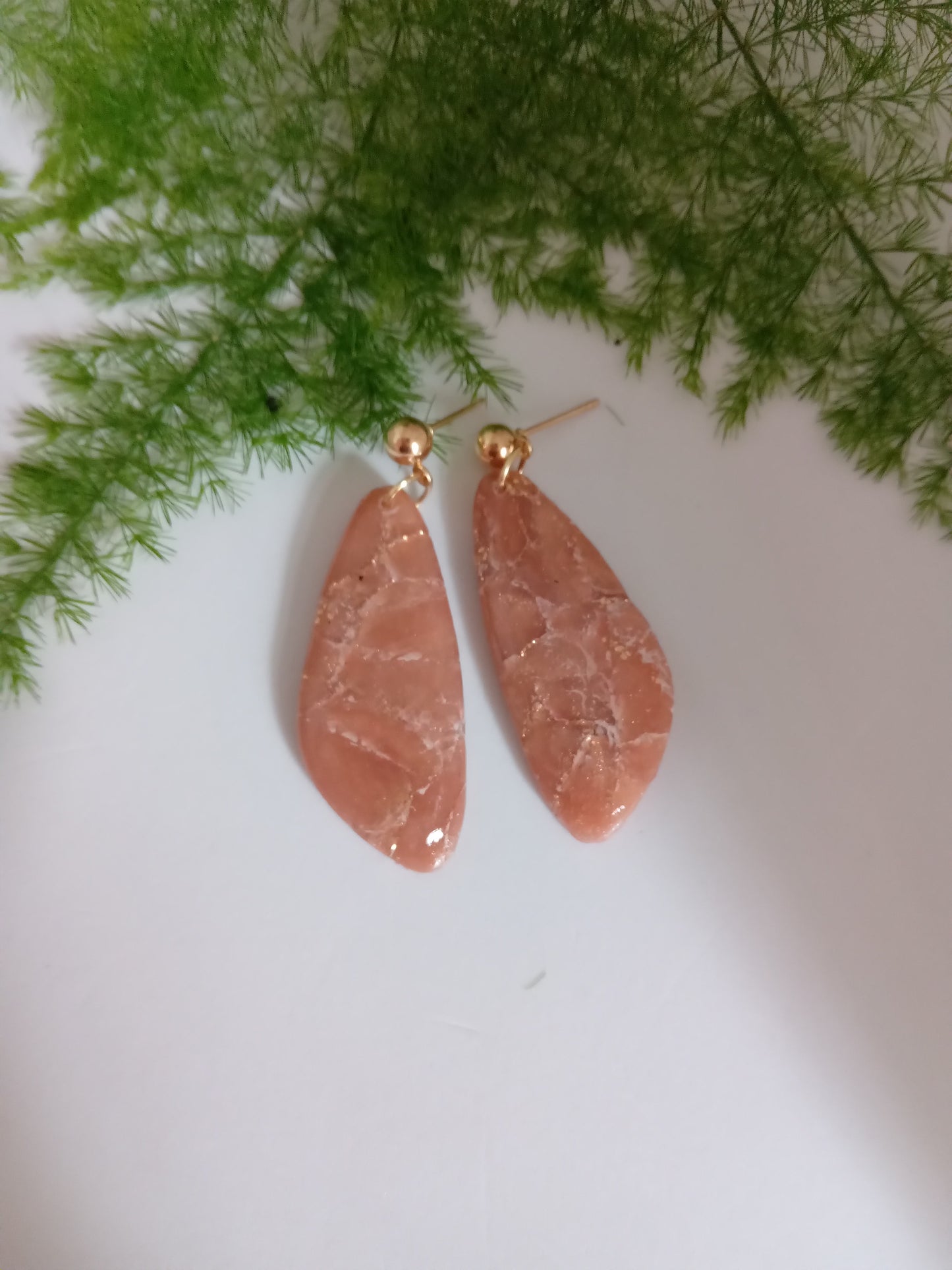 Faux Agate Translucent Polymer Clay Earrings - Inspired Dangles