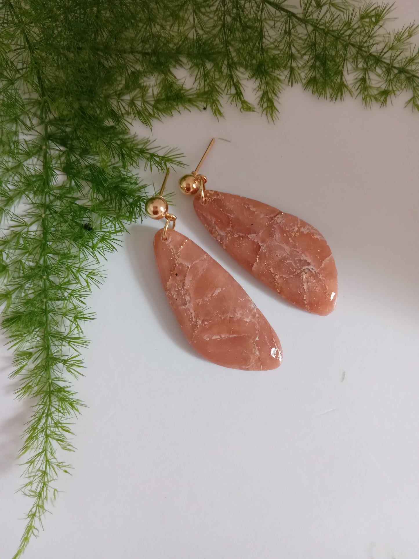 Faux Agate Translucent Polymer Clay Earrings - Inspired Dangles