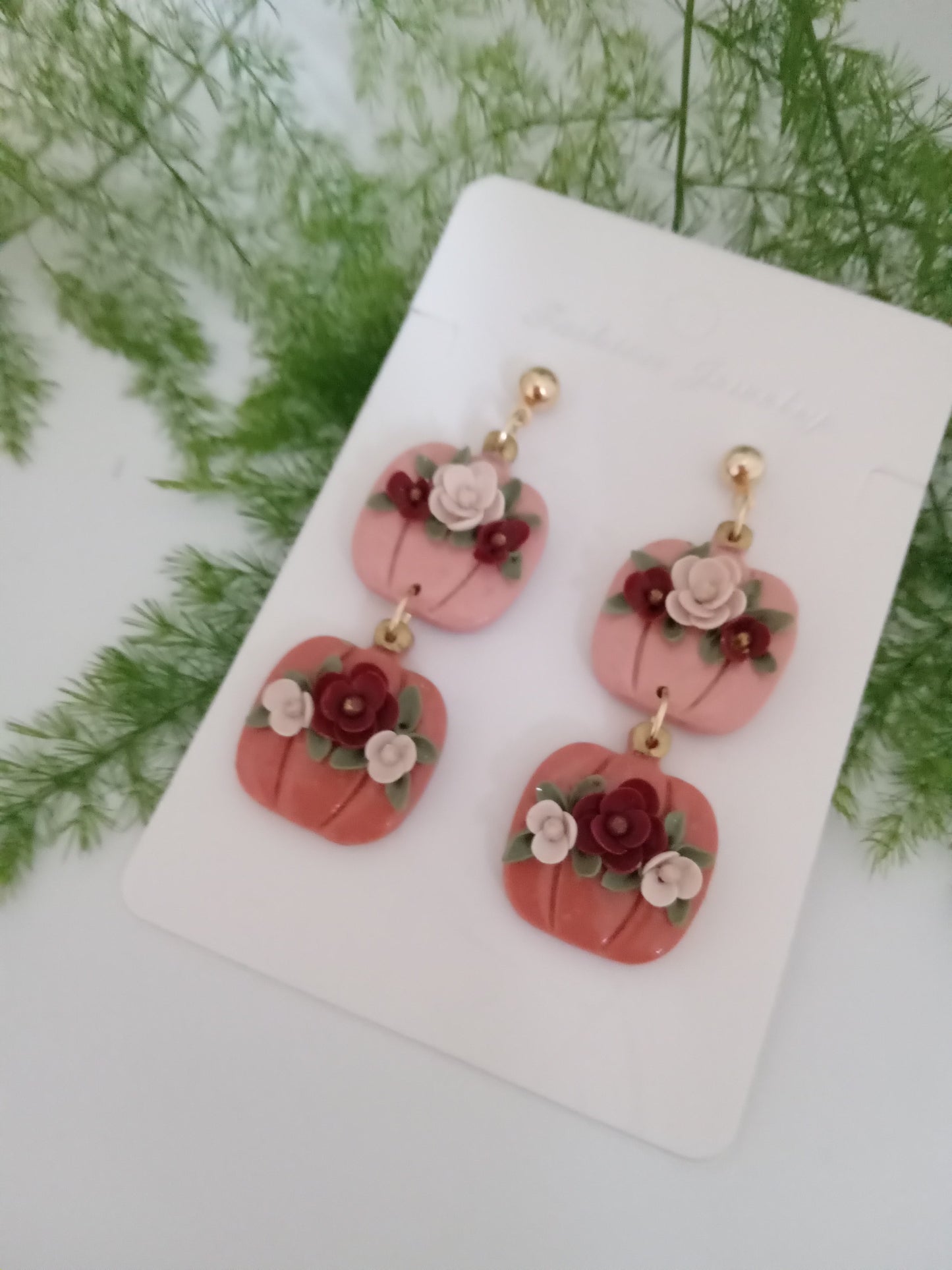 Pumpkin Polymer Clay Earrings - Cute Fall Dangles for Autumn and Halloween