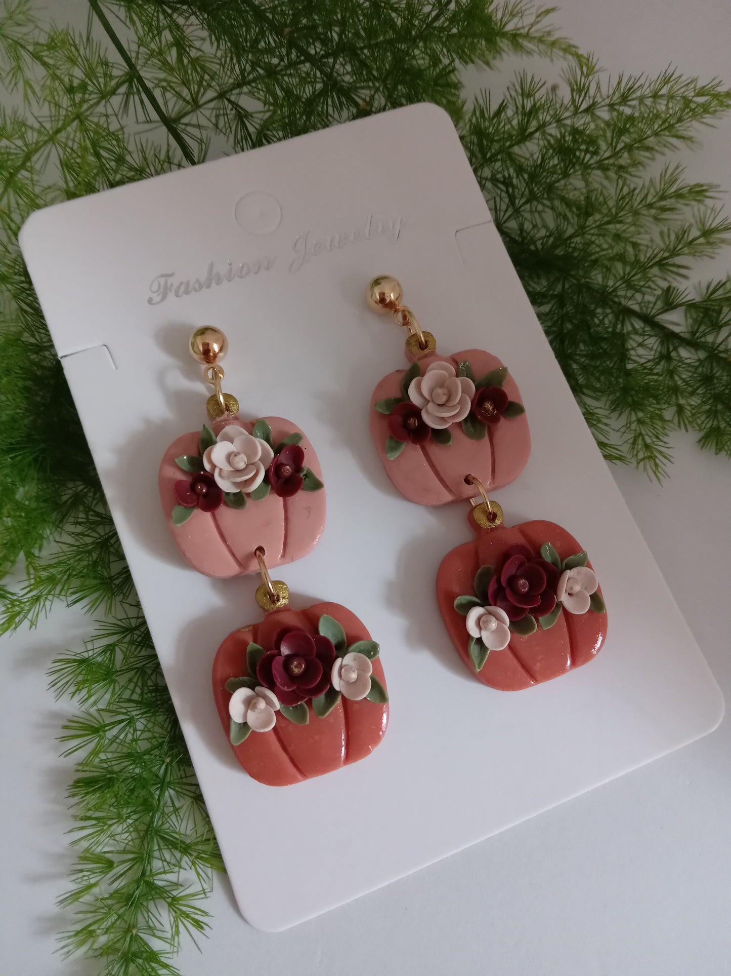 Pumpkin Polymer Clay Earrings - Cute Fall Dangles for Autumn and Halloween
