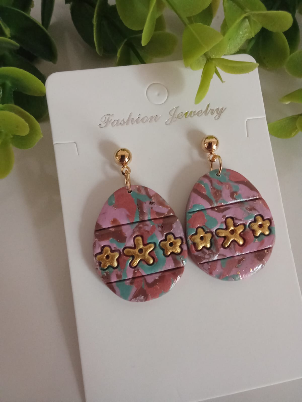 Handmade Polymer Clay Easter Egg Earrings