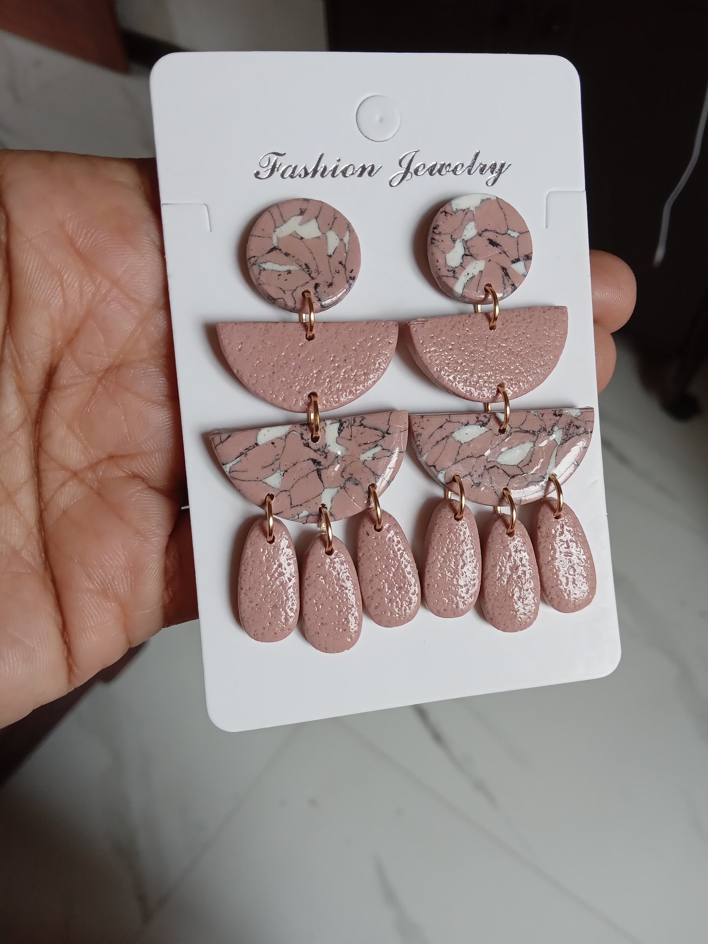Romantic Floral Polymer Clay Earrings- Handmade Dangle/Lightweight Statement Jewelry for Women