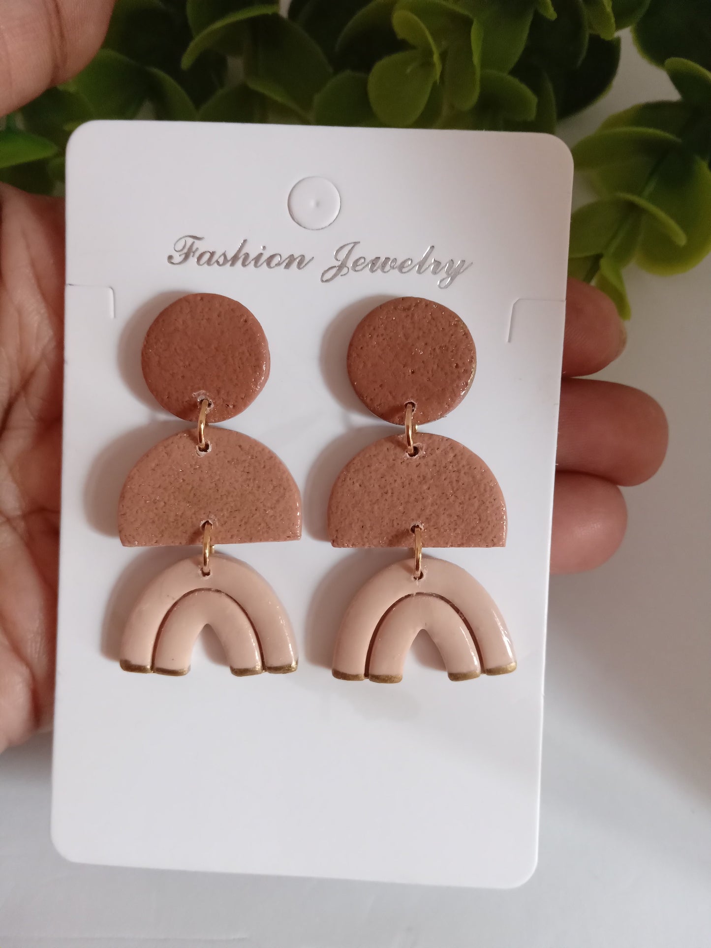 Handmade Clay Rainbow Arch Earrings – Lightweight Boho Statement Jewelry