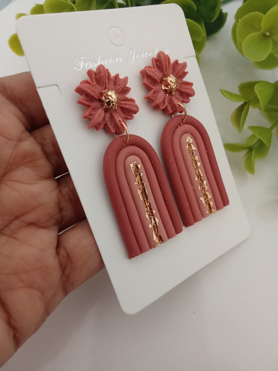 Handmade Polymer Clay Dangle Earring Statement Boho Floral Daisy Rainbow Earring for Women