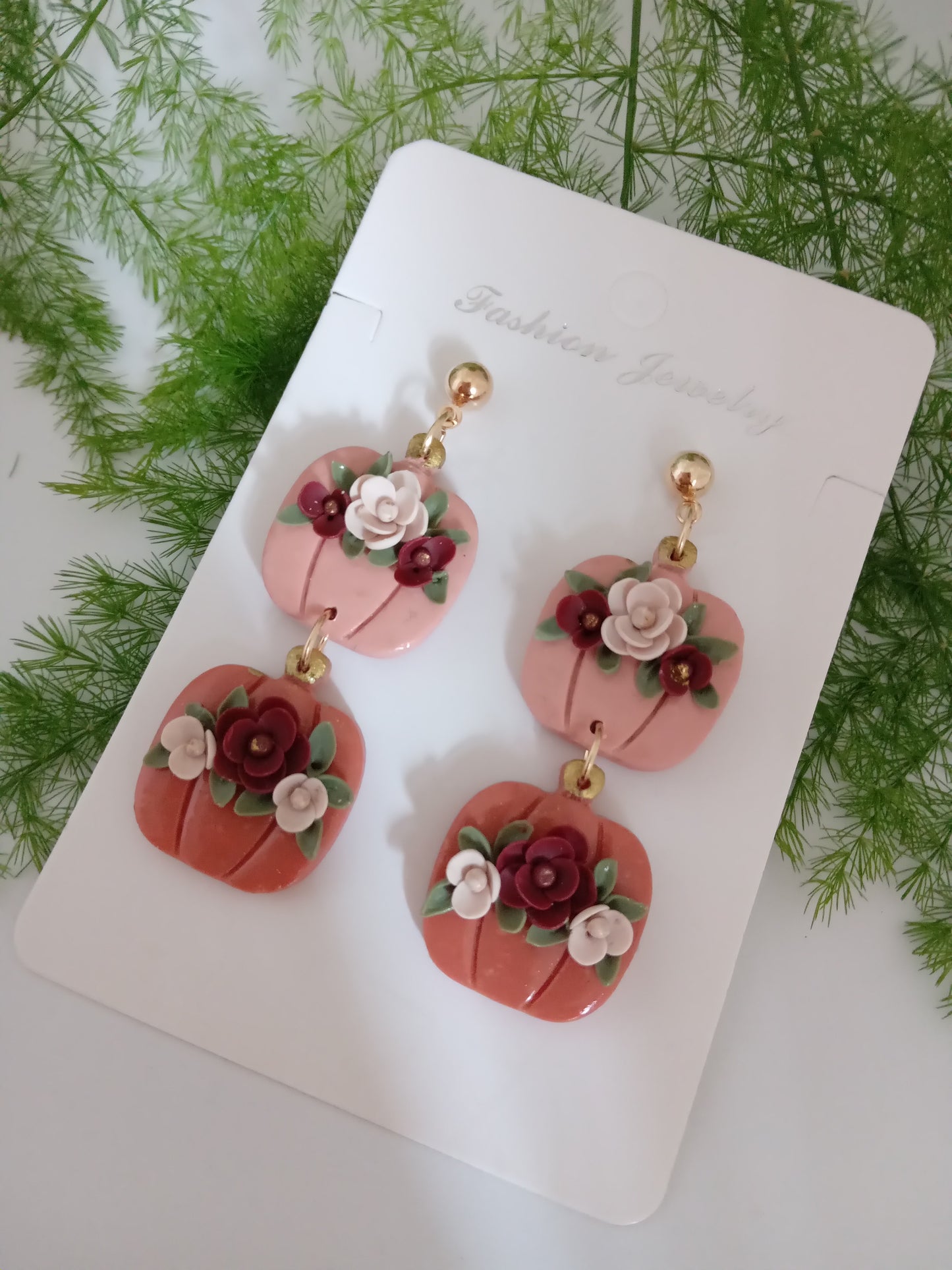 Pumpkin Polymer Clay Earrings - Cute Fall Dangles for Autumn and Halloween