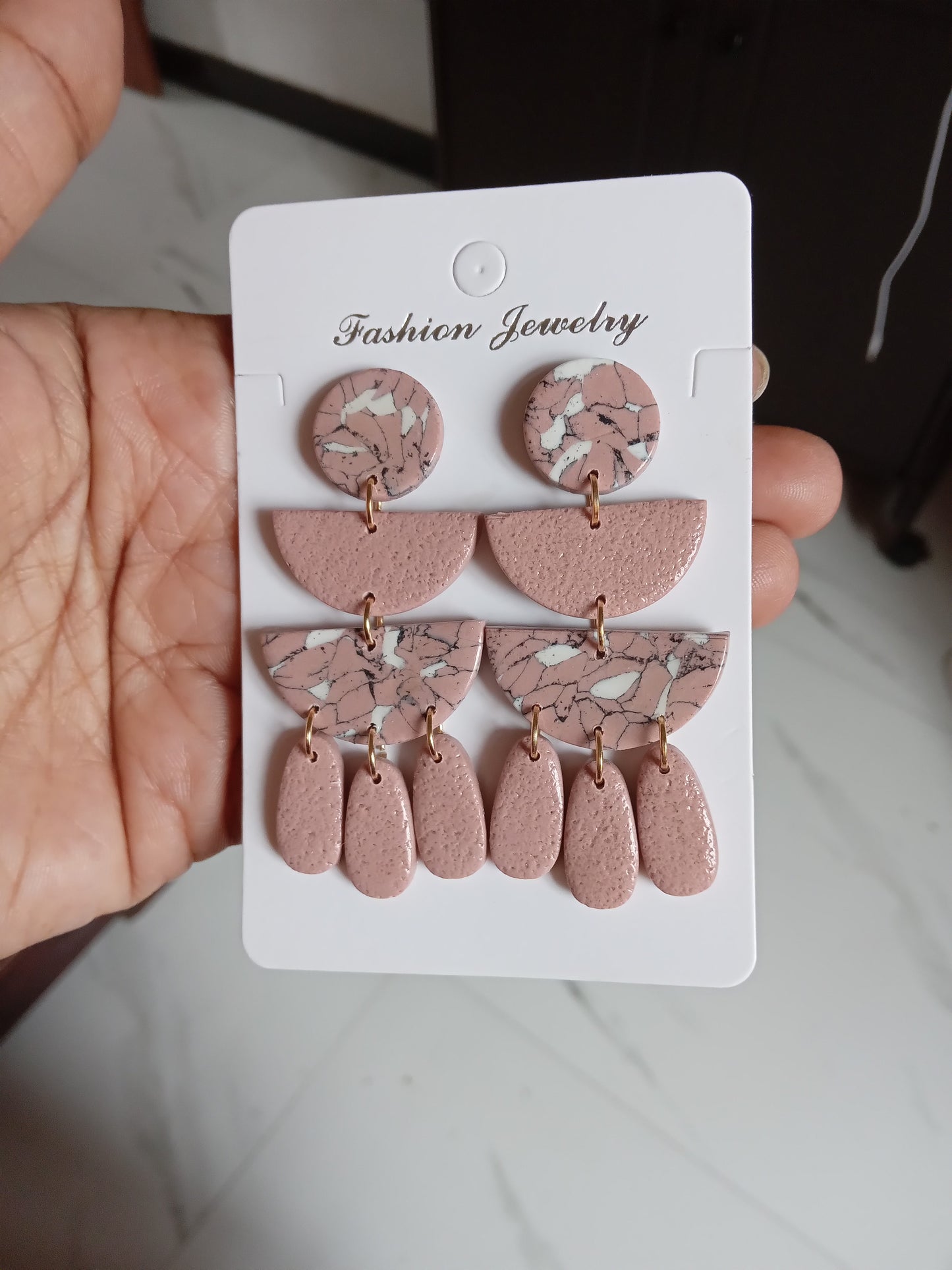 Romantic Floral Polymer Clay Earrings- Handmade Dangle/Lightweight Statement Jewelry for Women