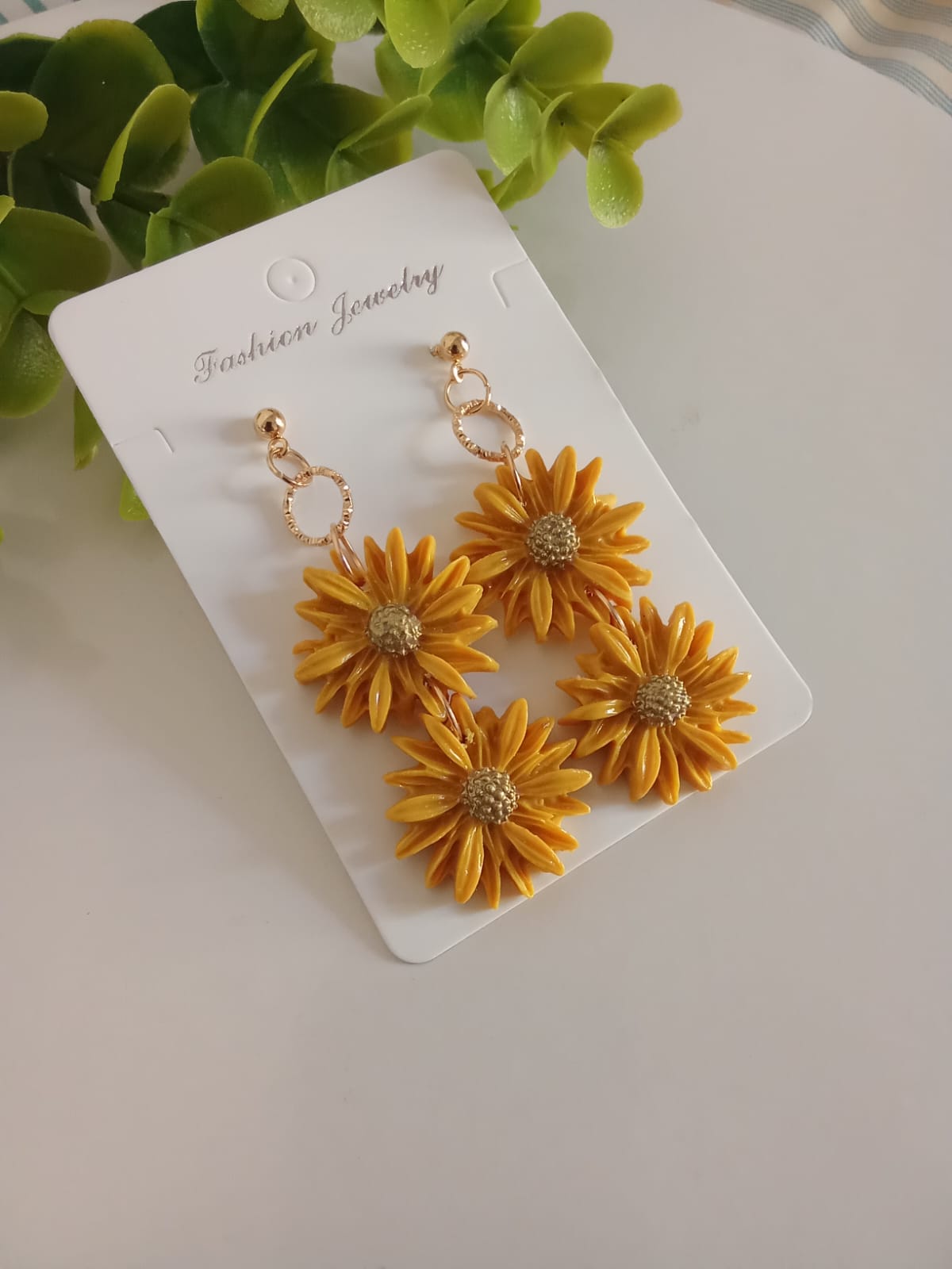 Handmade Polymer Clay Daisy Earrings Dangle Statement Gift for Her