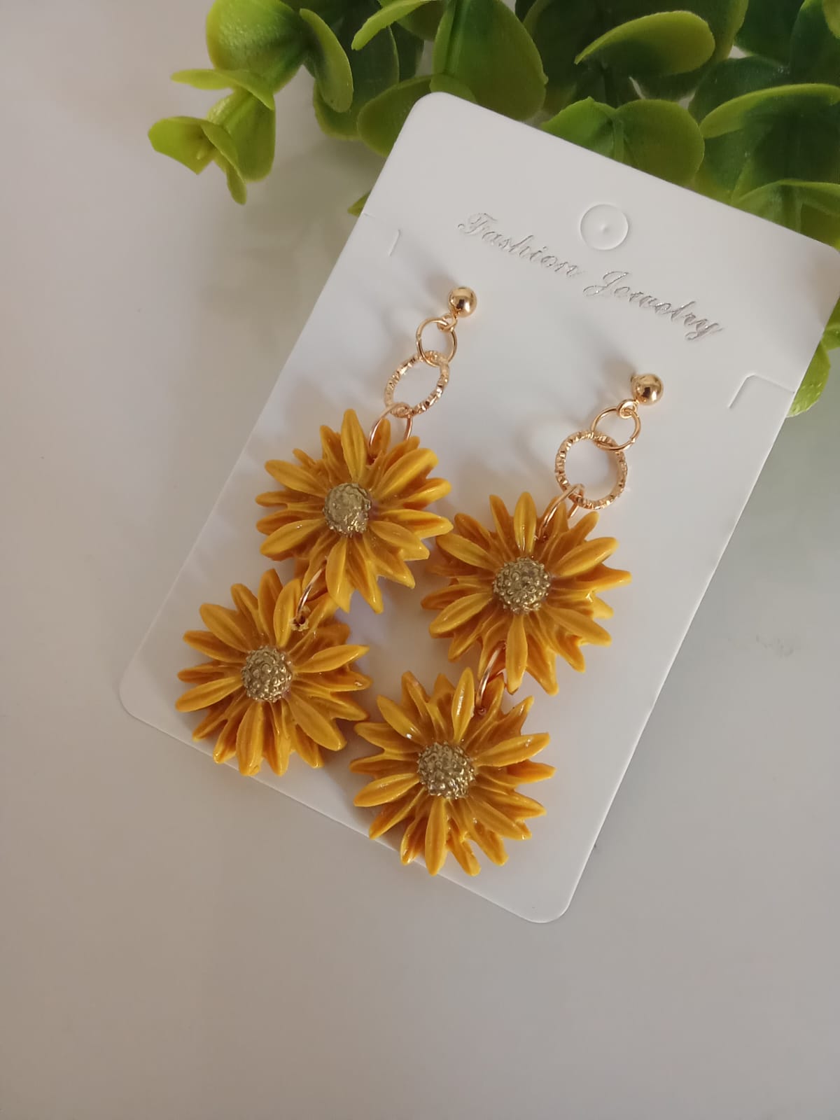 Handmade Polymer Clay Daisy Earrings Dangle Statement Gift for Her