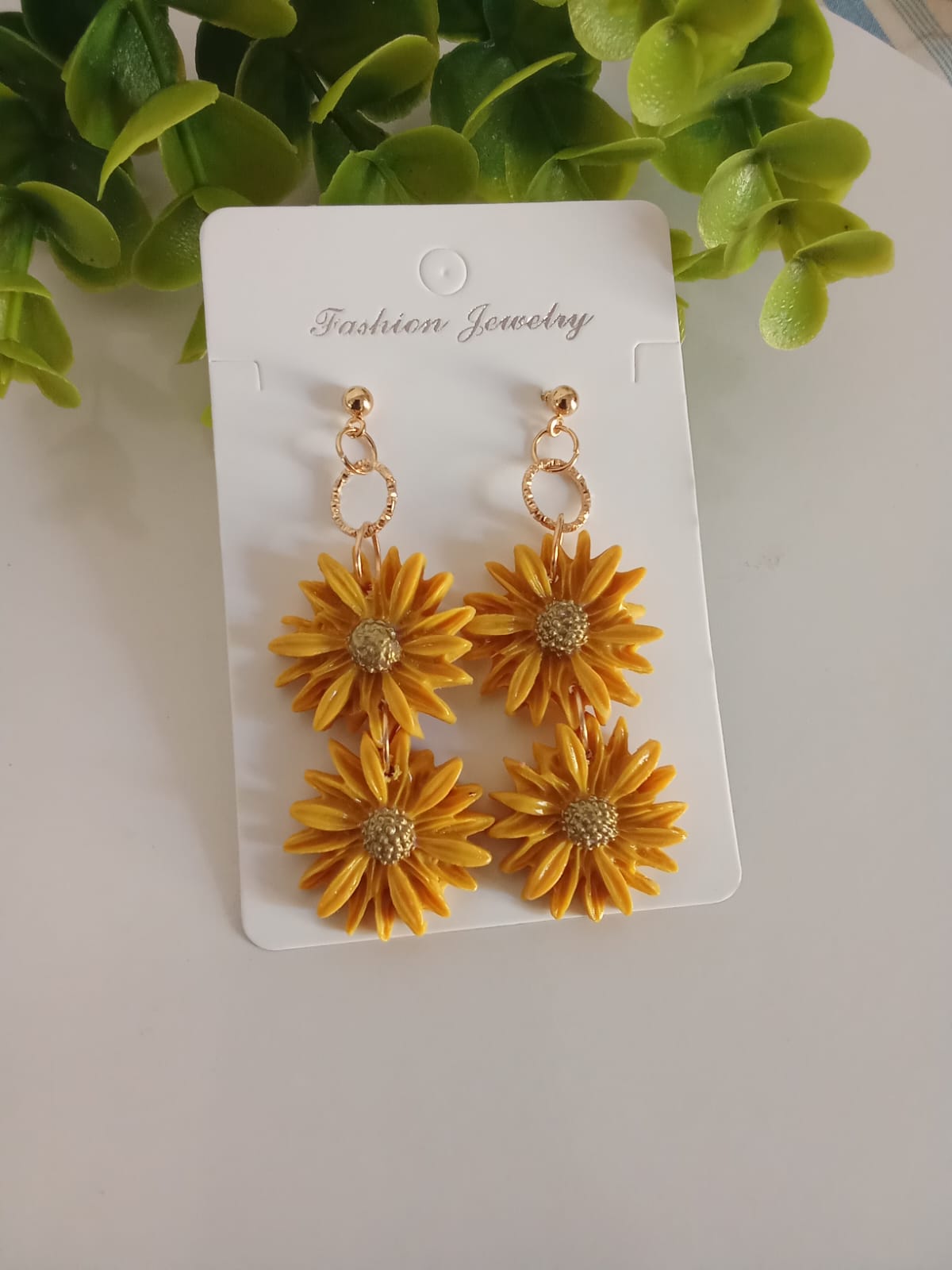 Handmade Polymer Clay Daisy Earrings Dangle Statement Gift for Her