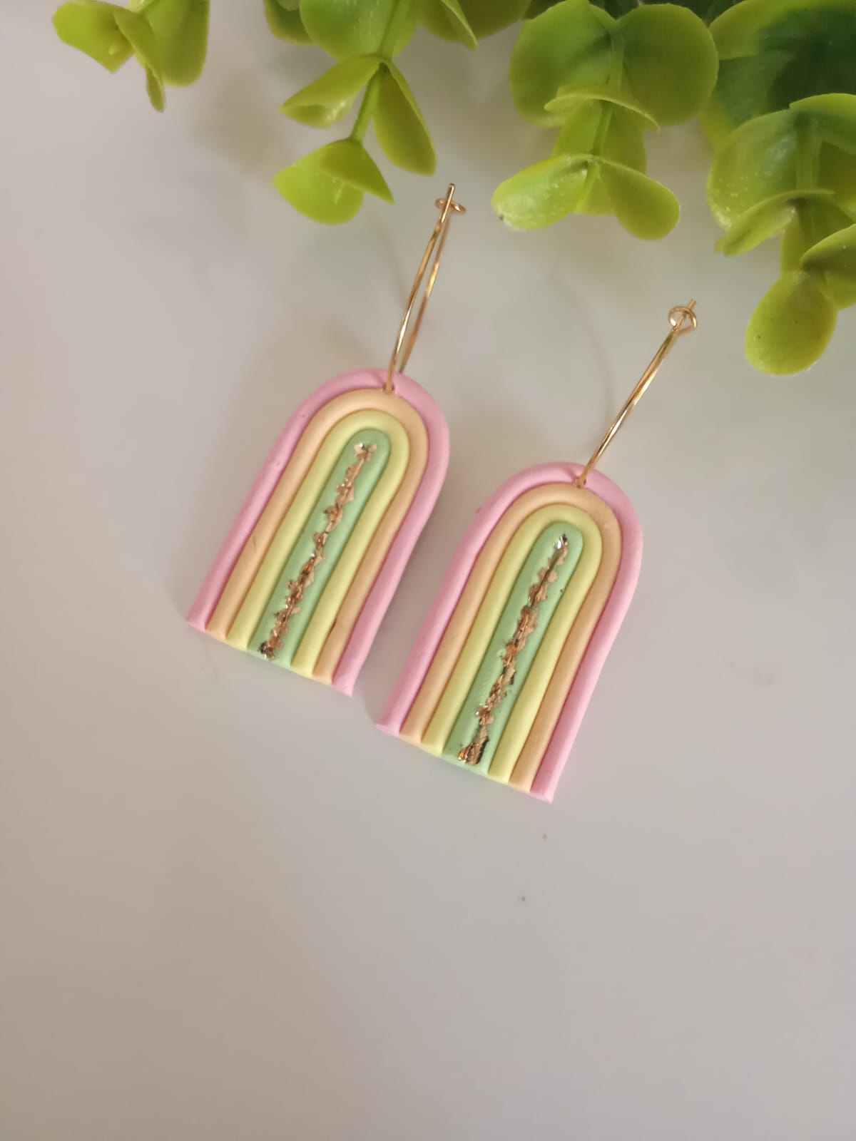Handmade polymer clay floral earring