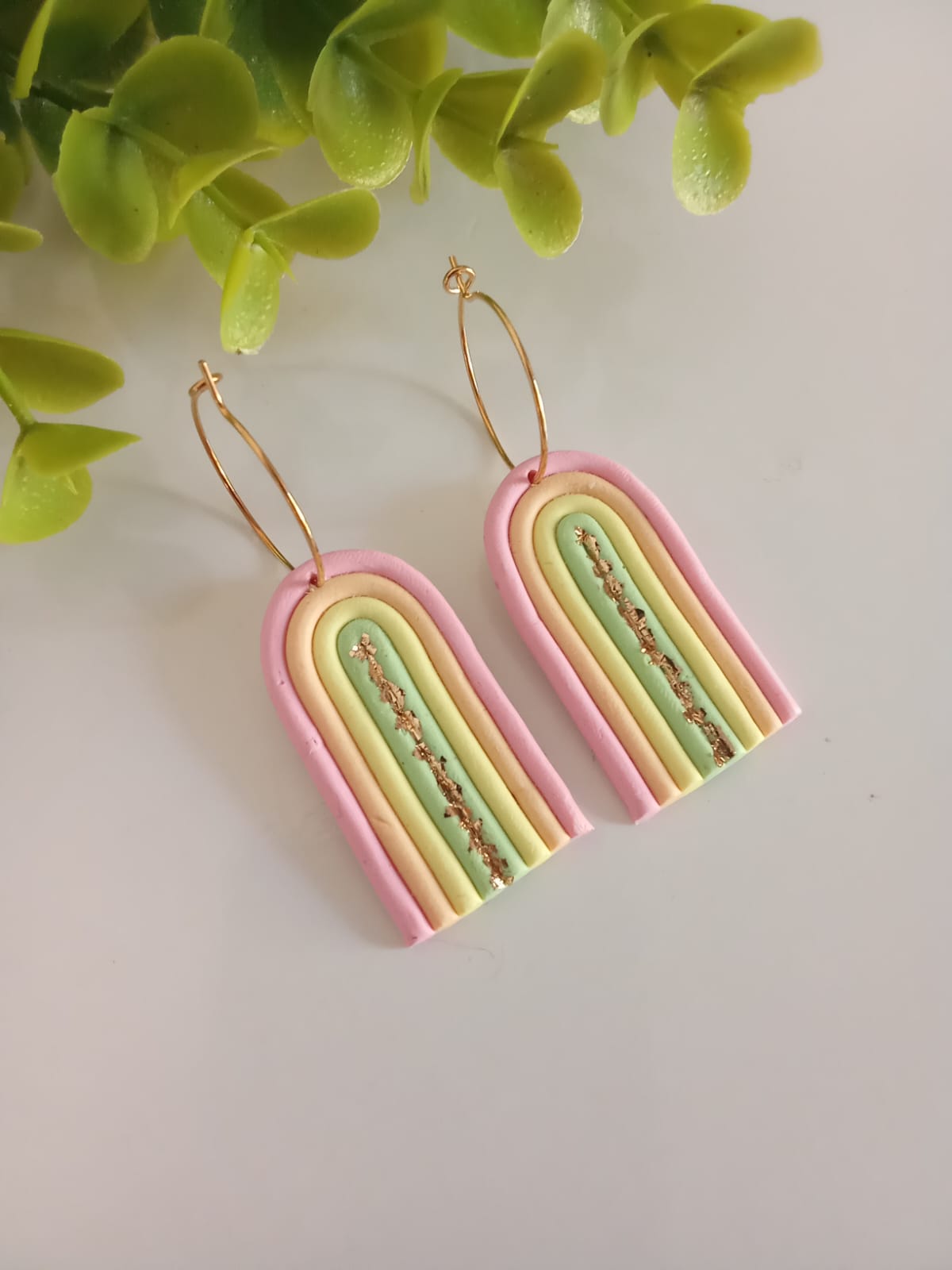 Handmade polymer clay floral earring