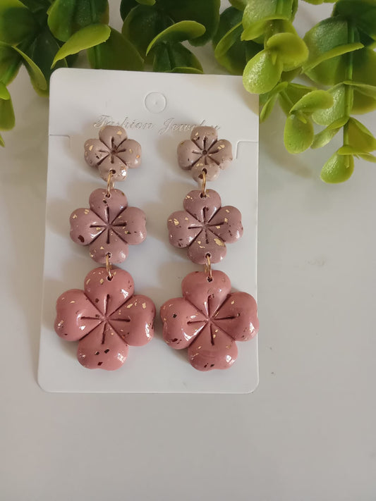 Handmade Polymer Clay four Clover Drop Earring Patrick's Day