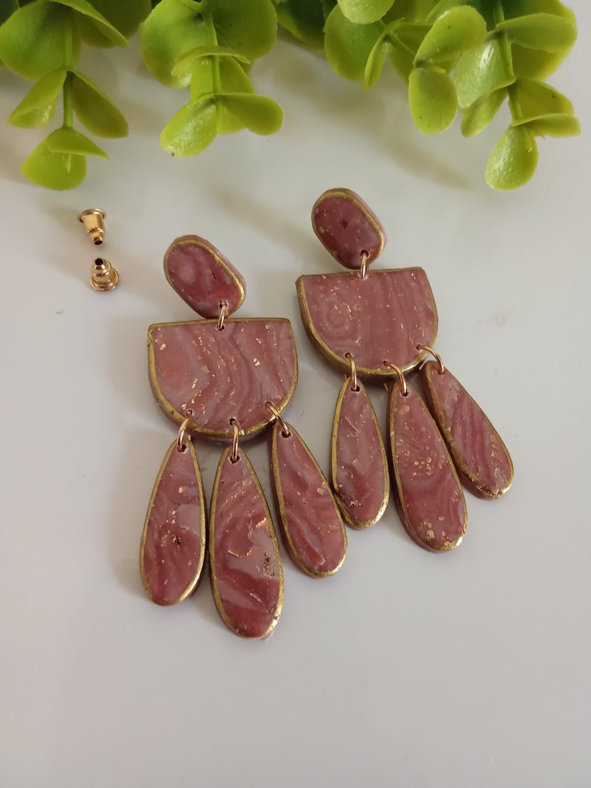 Handmade Polymer Clay Dangle Statement Earring