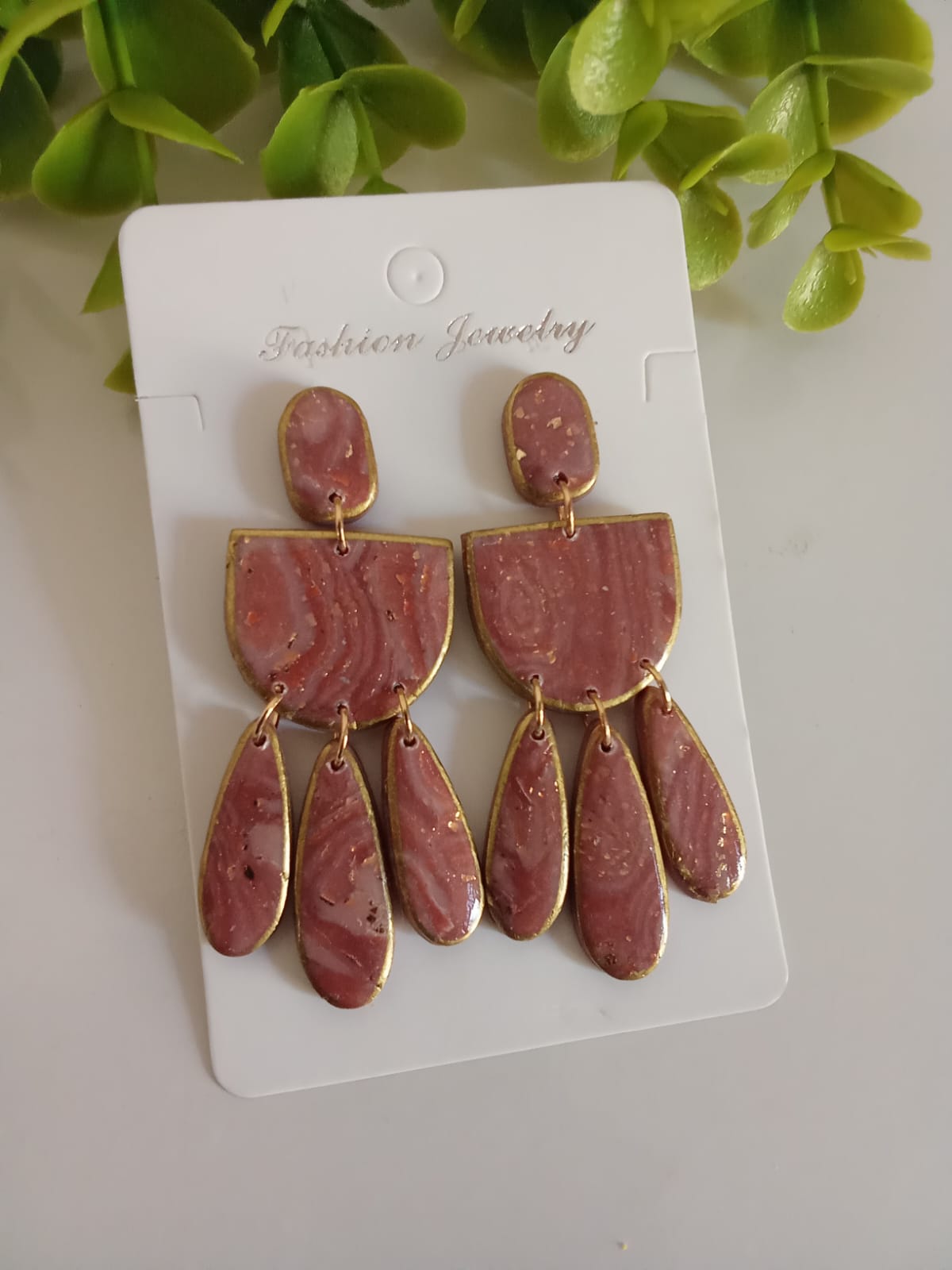 Handmade Polymer Clay Dangle Statement Earring