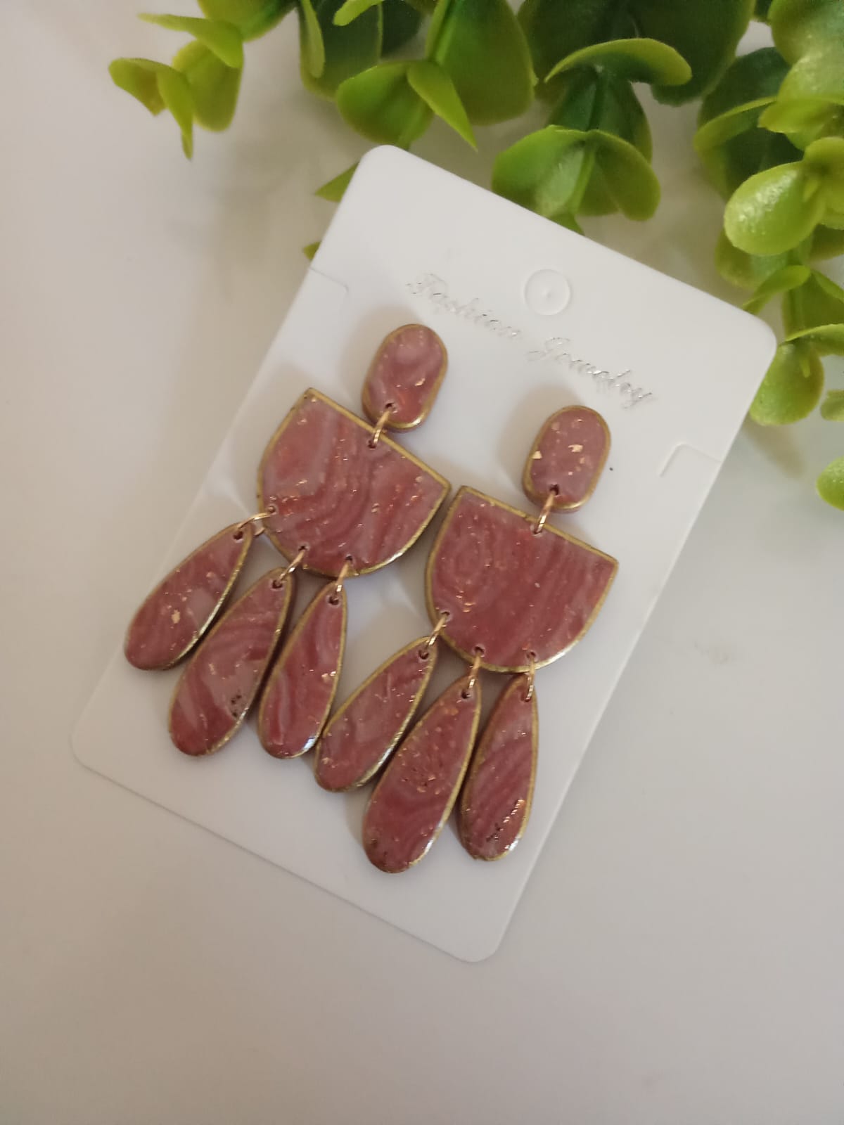 Handmade Polymer Clay Dangle Statement Earring