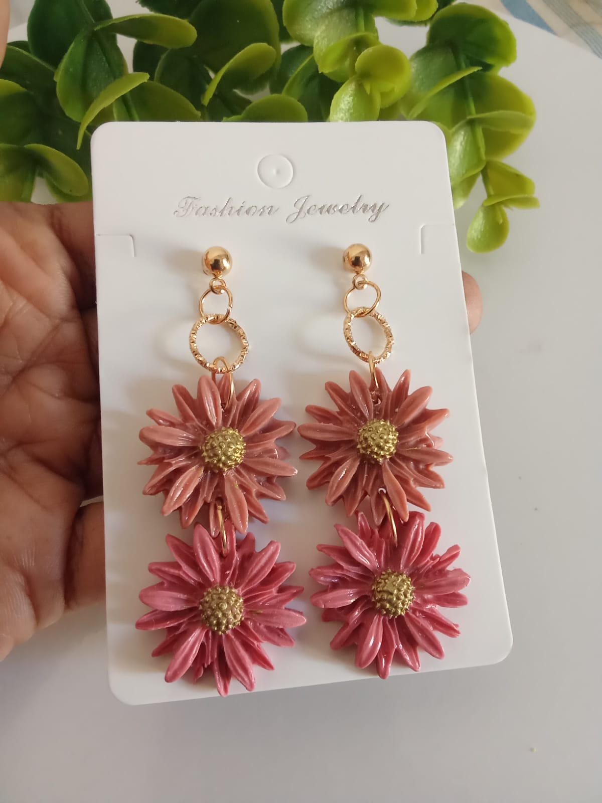 Handmade Polymer Clay Daisy Earring Floral Dangle Boho Cute Earring