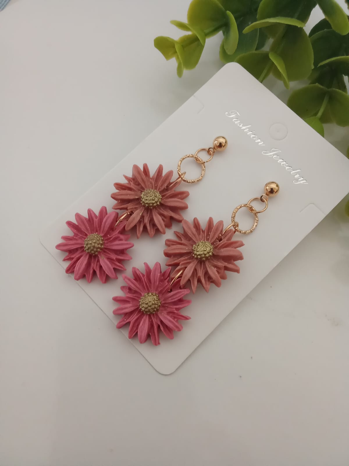 Handmade Polymer Clay Daisy Earring Floral Dangle Boho Cute Earring