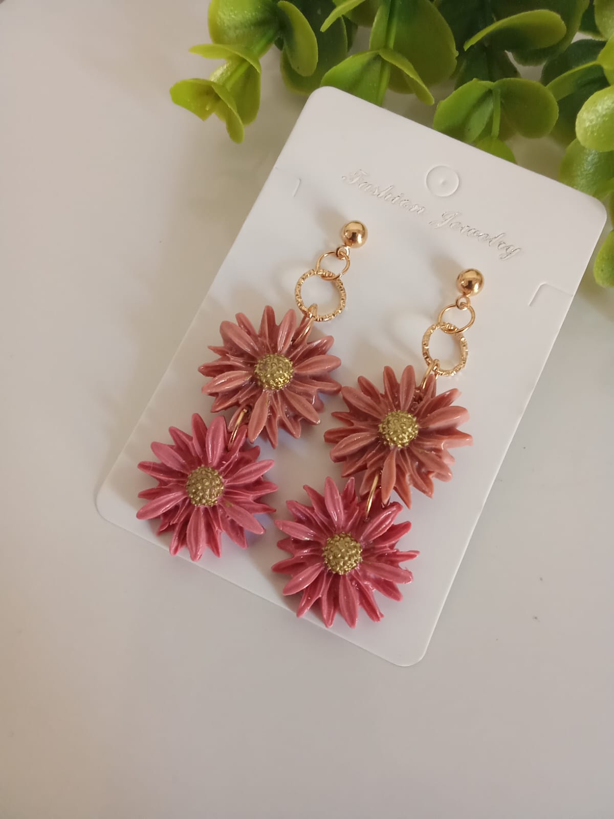 Handmade Polymer Clay Daisy Earring Floral Dangle Boho Cute Earring