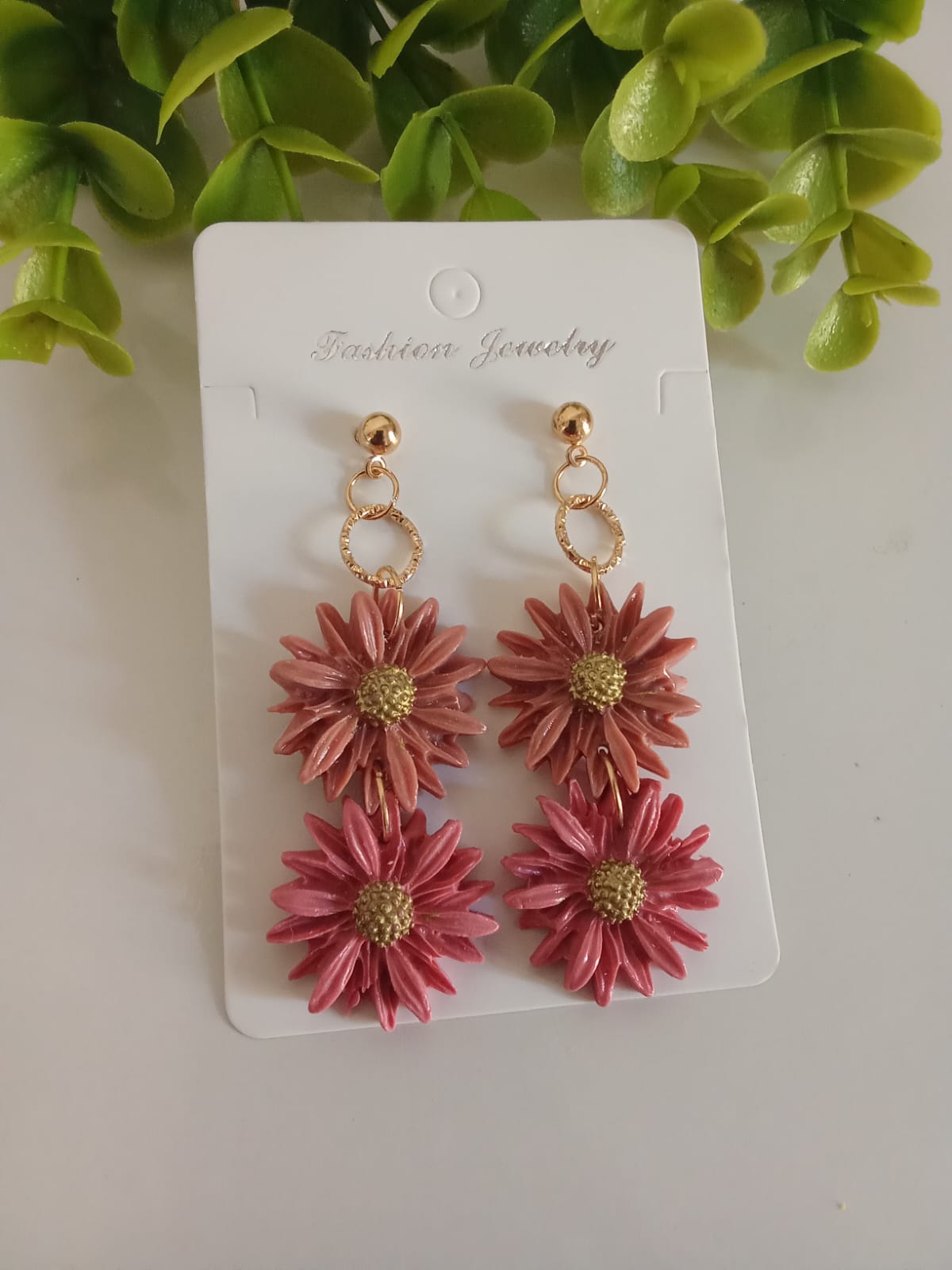 Handmade Polymer Clay Daisy Earring Floral Dangle Boho Cute Earring