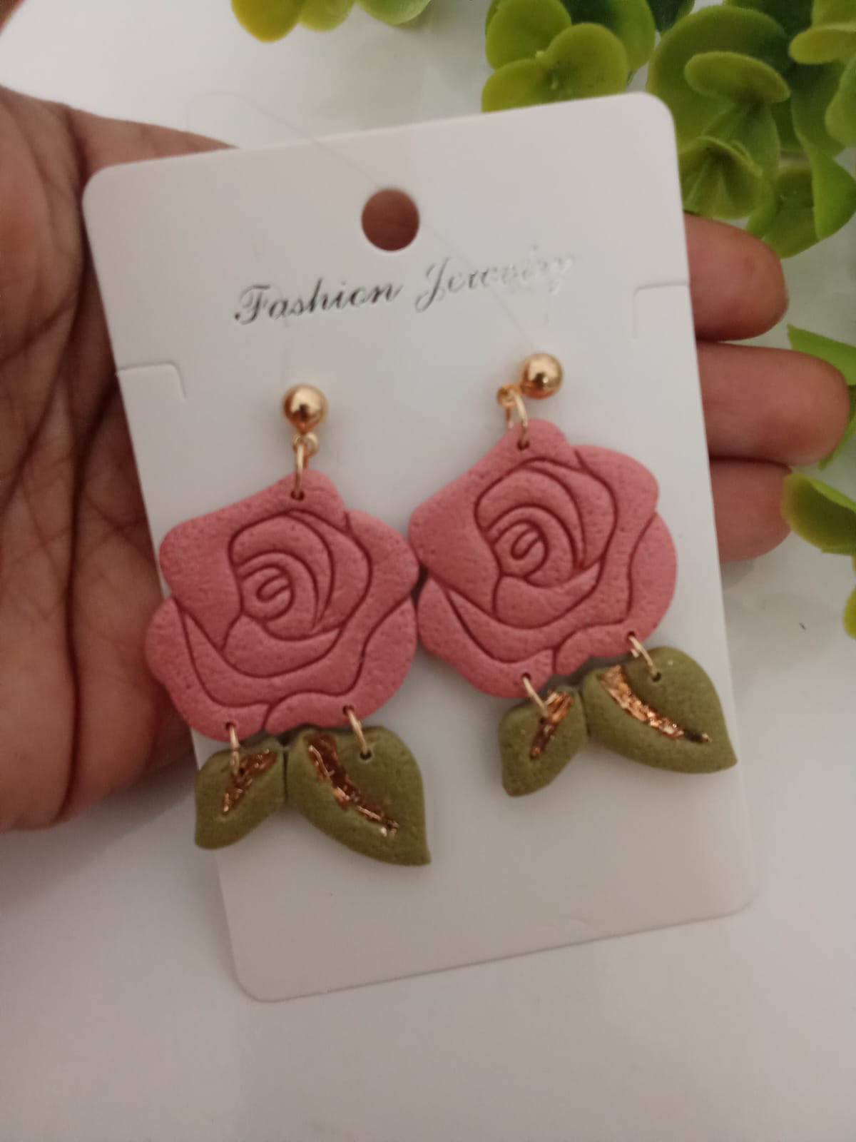 Handmade Polymer Clay Dangle Earring for Women Floral Statement Gift Jewelry
