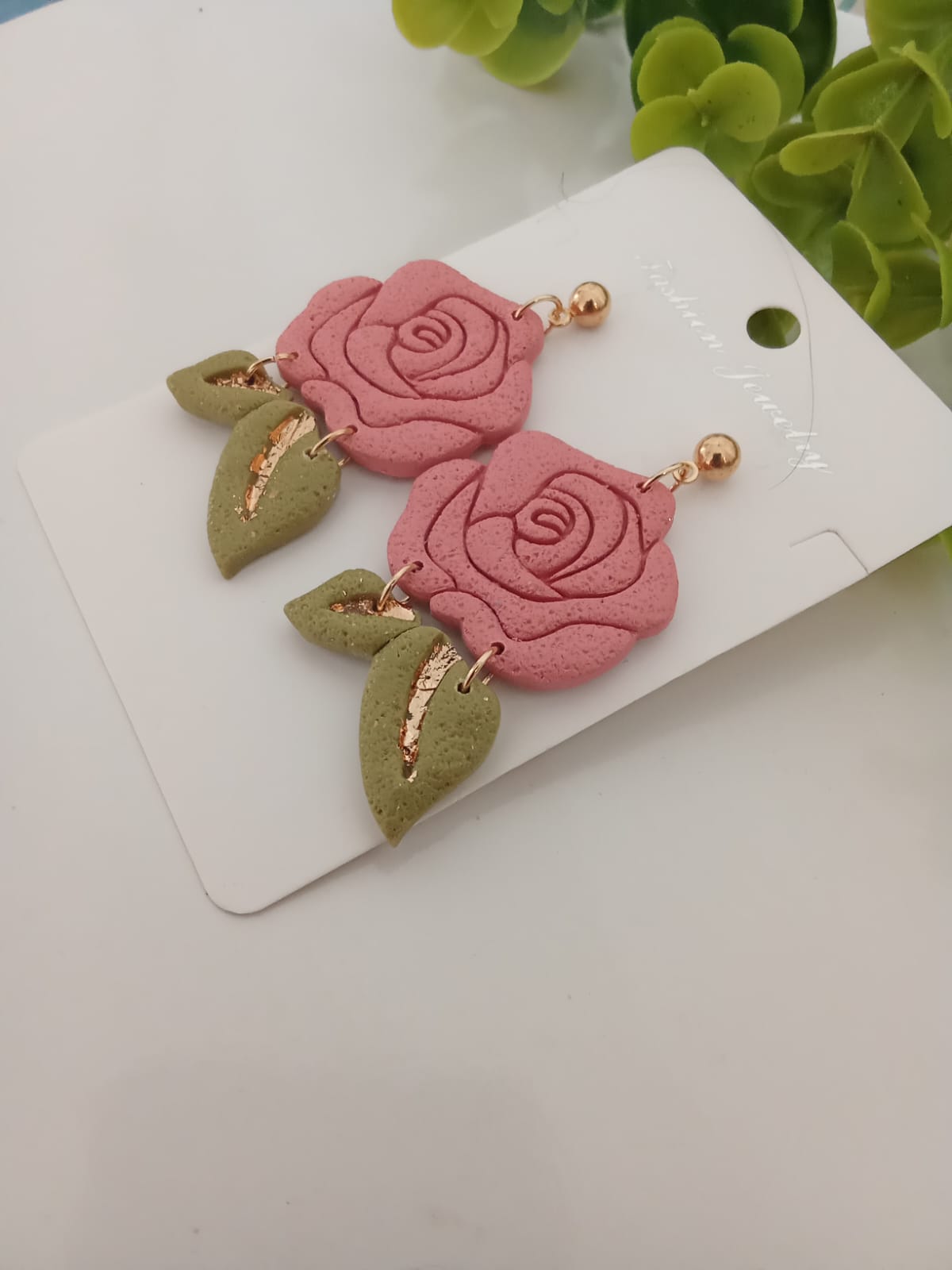 Handmade Polymer Clay Dangle Earring for Women Floral Statement Gift Jewelry
