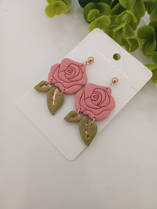 Handmade Polymer Clay Dangle Earring for Women Floral Statement Gift Jewelry