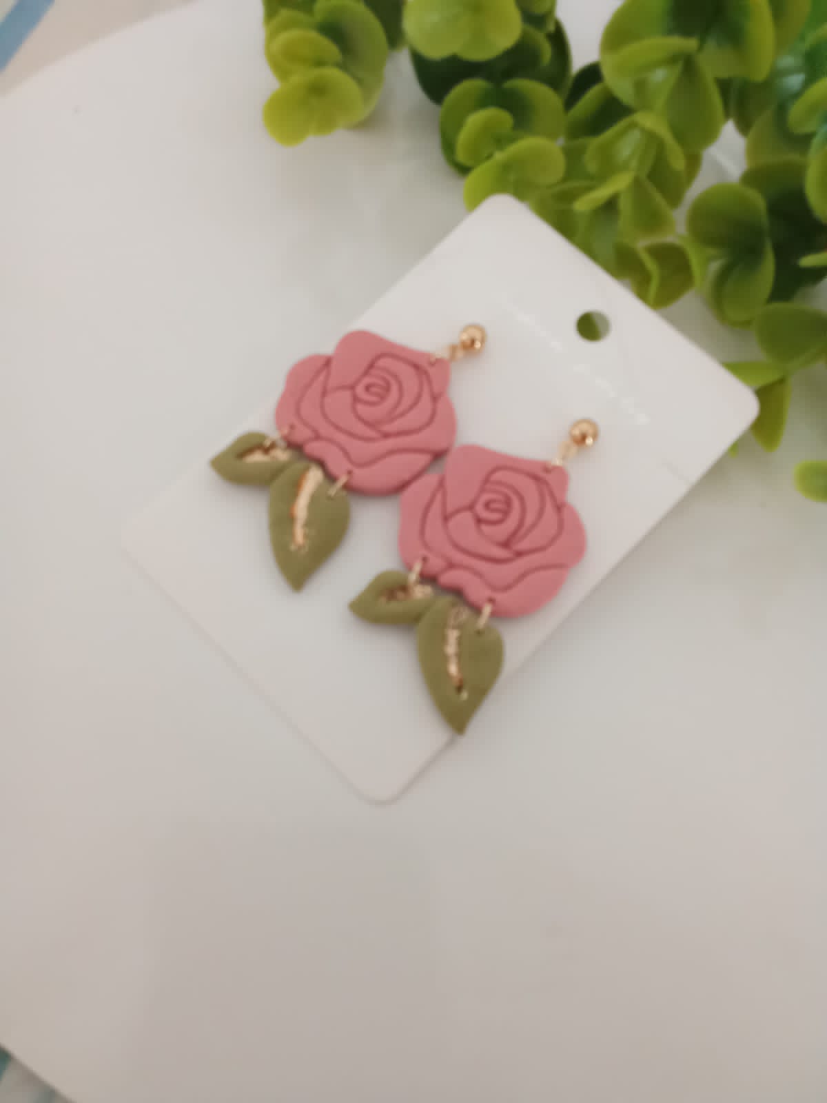 Handmade Polymer Clay Dangle Earring for Women Floral Statement Gift Jewelry
