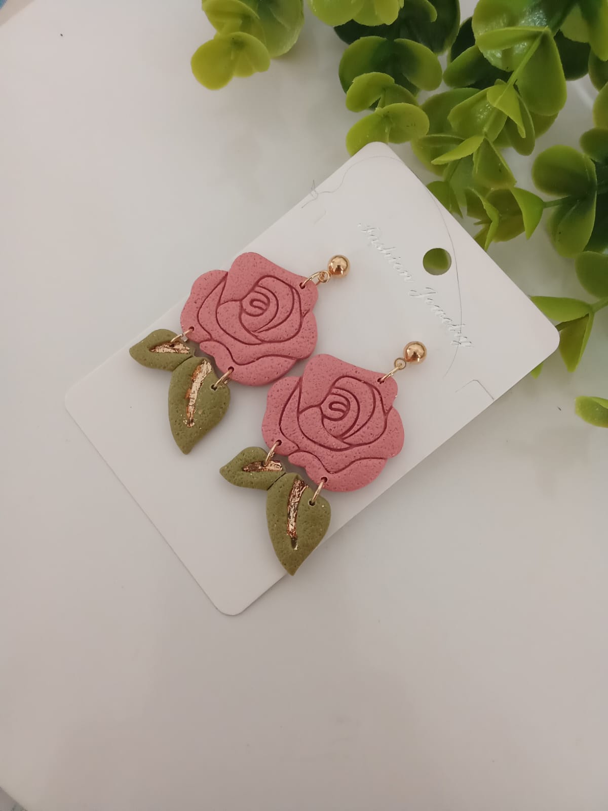 Handmade Polymer Clay Dangle Earring for Women Floral Statement Gift Jewelry