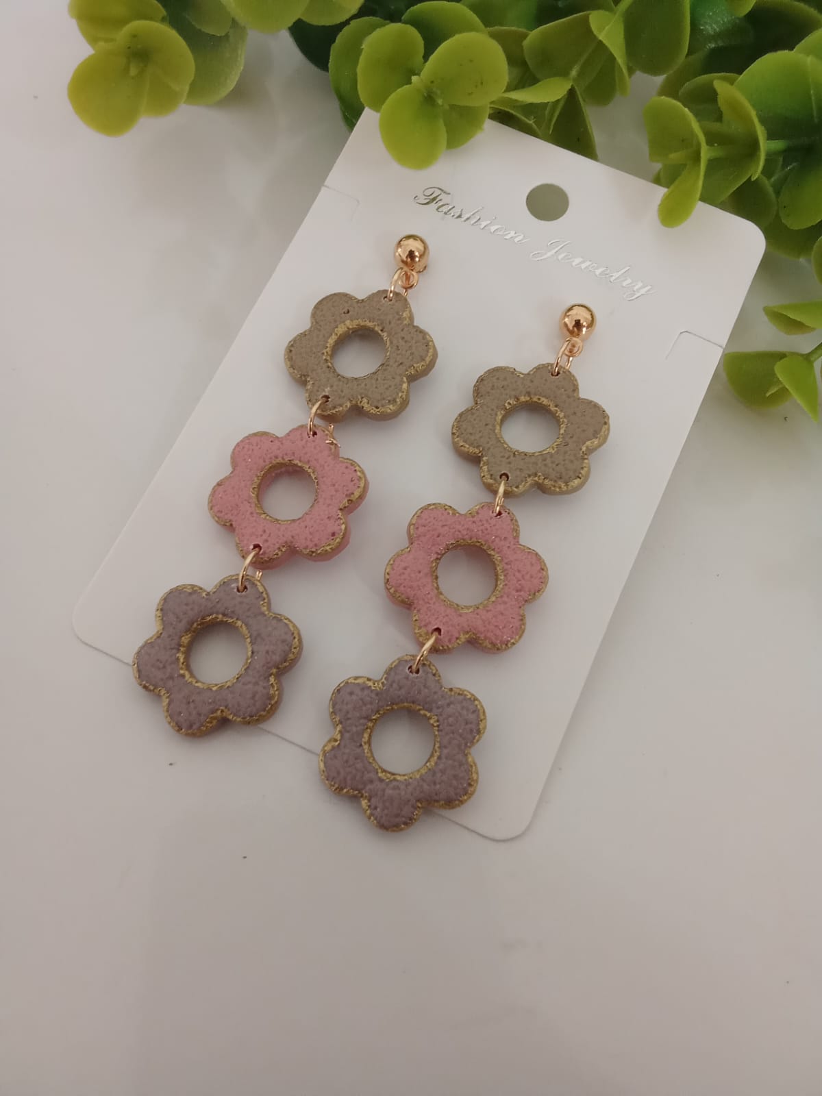 Handmade Polymer Clay Dangle Earring Floral Statement Cute Earring for Gift