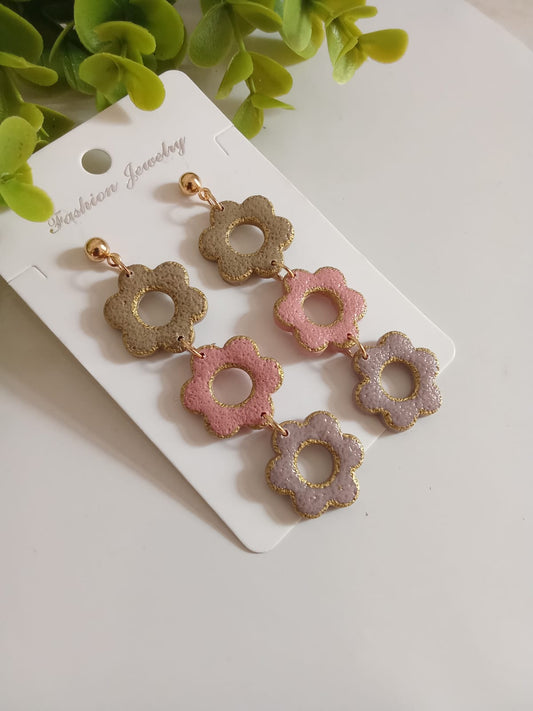 Handmade Polymer Clay Dangle Earring Floral Statement Cute Earring for Gift