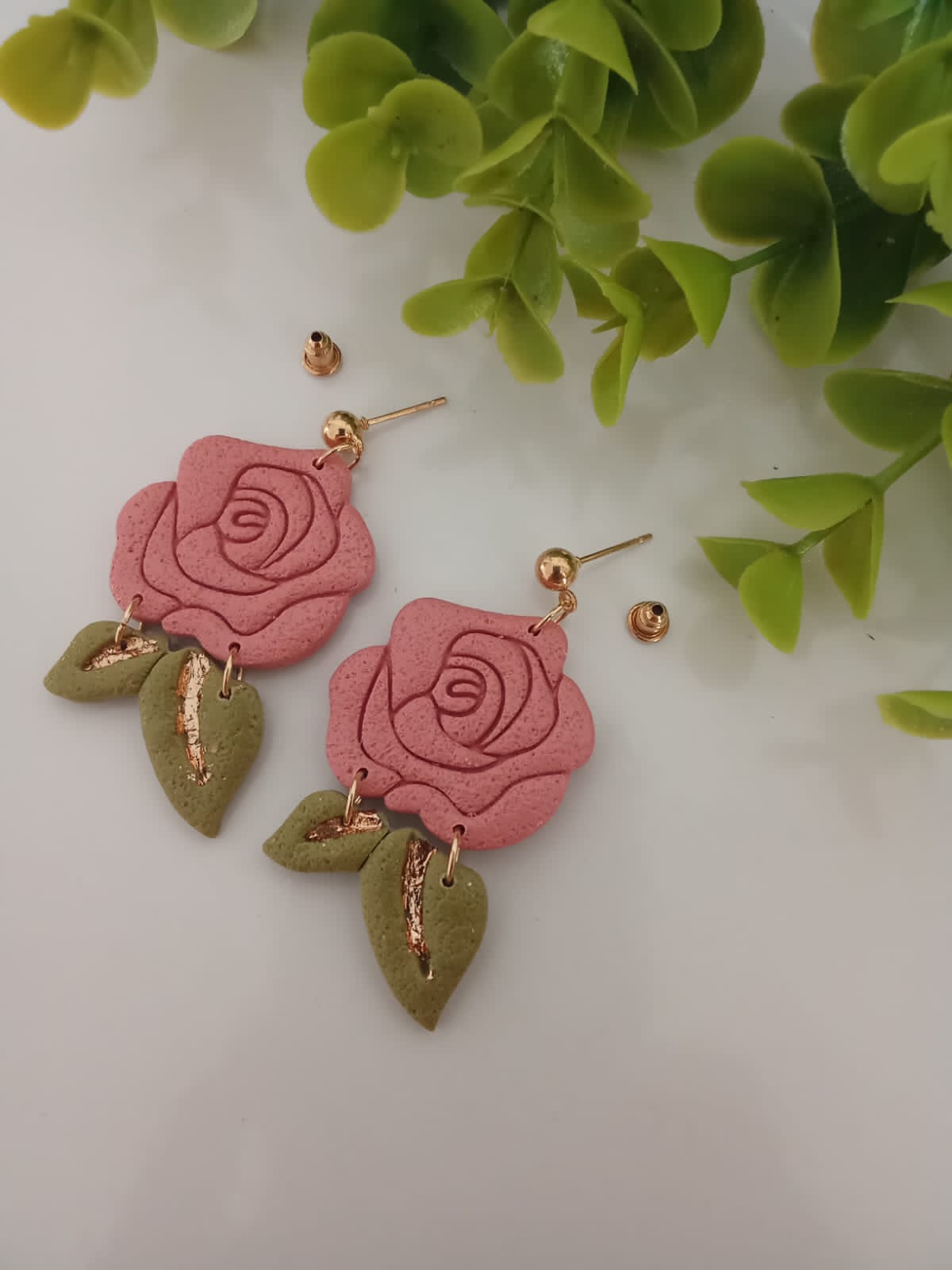 Handmade Polymer Clay Dangle Earring for Women Floral Statement Gift Jewelry