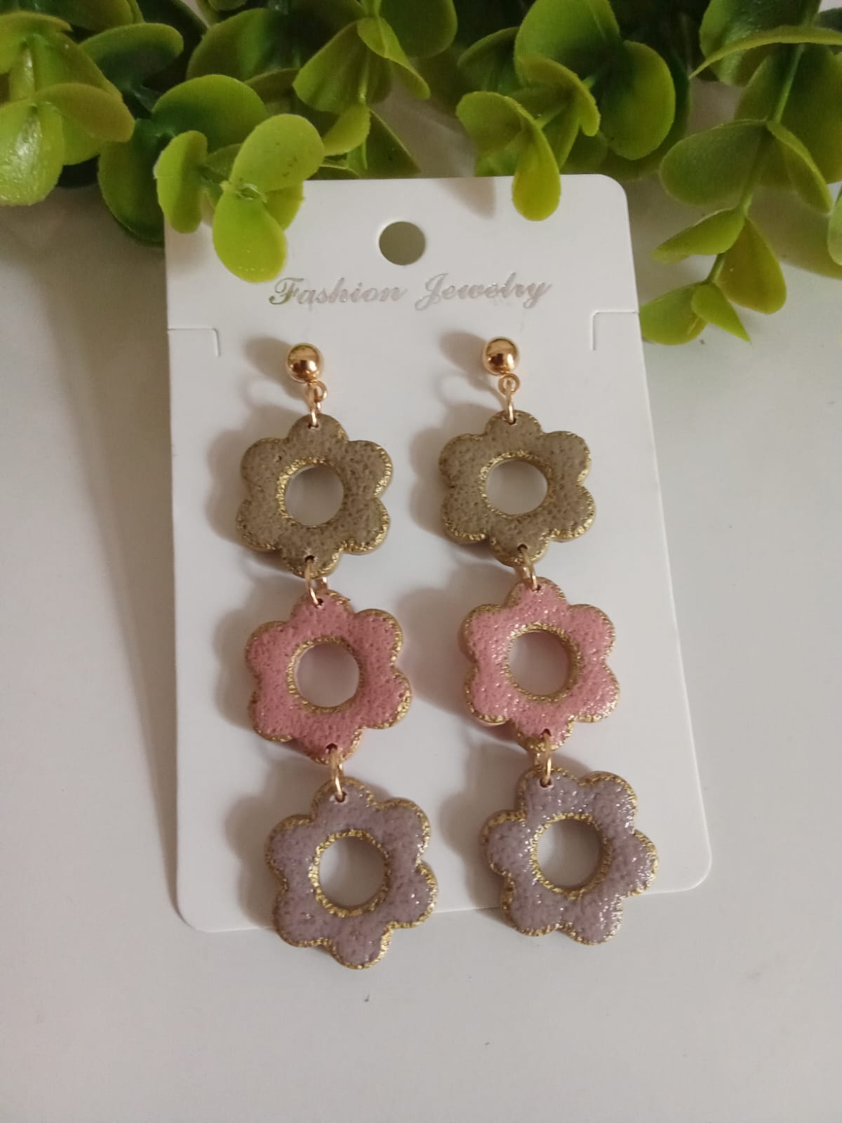 Handmade Polymer Clay Dangle Earring Floral Statement Cute Earring for Gift